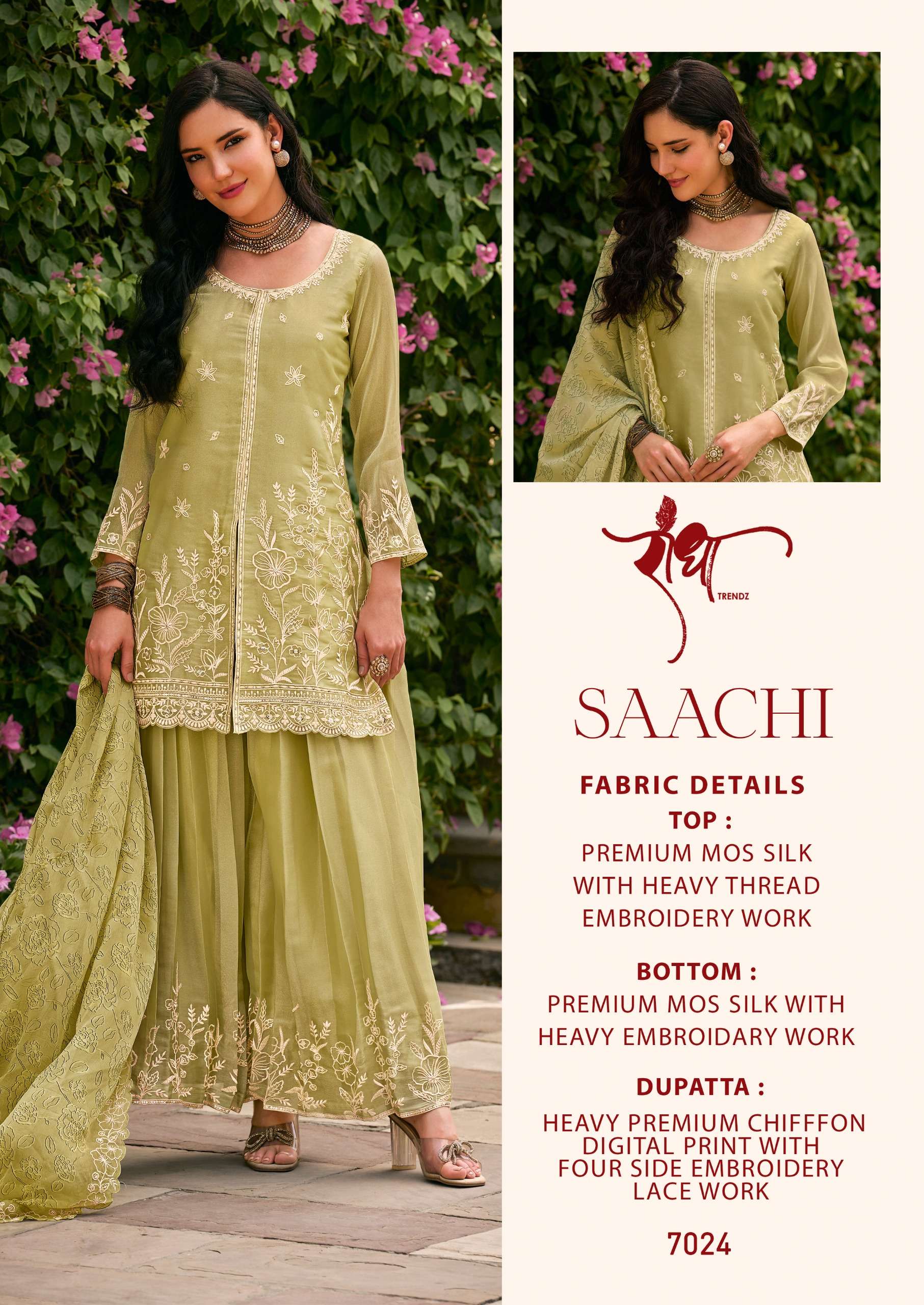RADHA TRENDZ SAACHI SILK WITH HEAVY EMBROIDERY DESIGNER FESTIVE WEAR LADIES SUIT