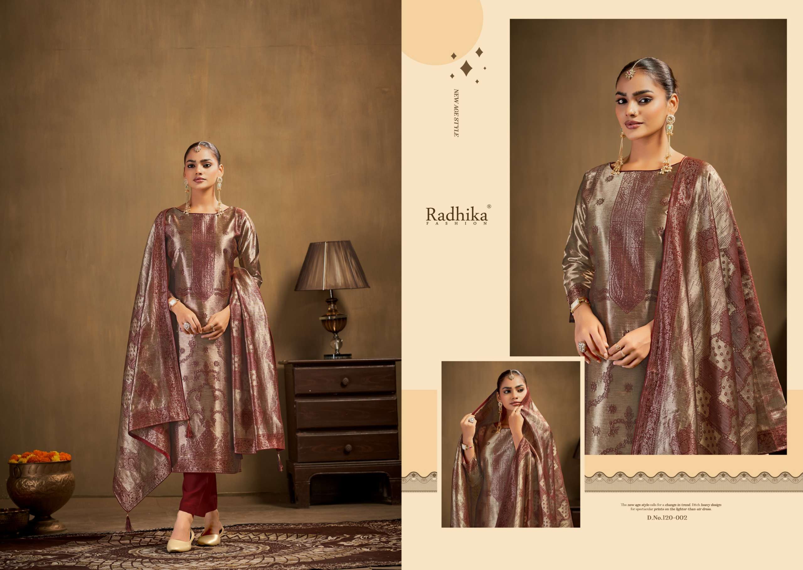 RADHIKA FASHION AZARA ADVANCE BANARASHI ADAH JACQUARD DESIGNER WORK SUIT