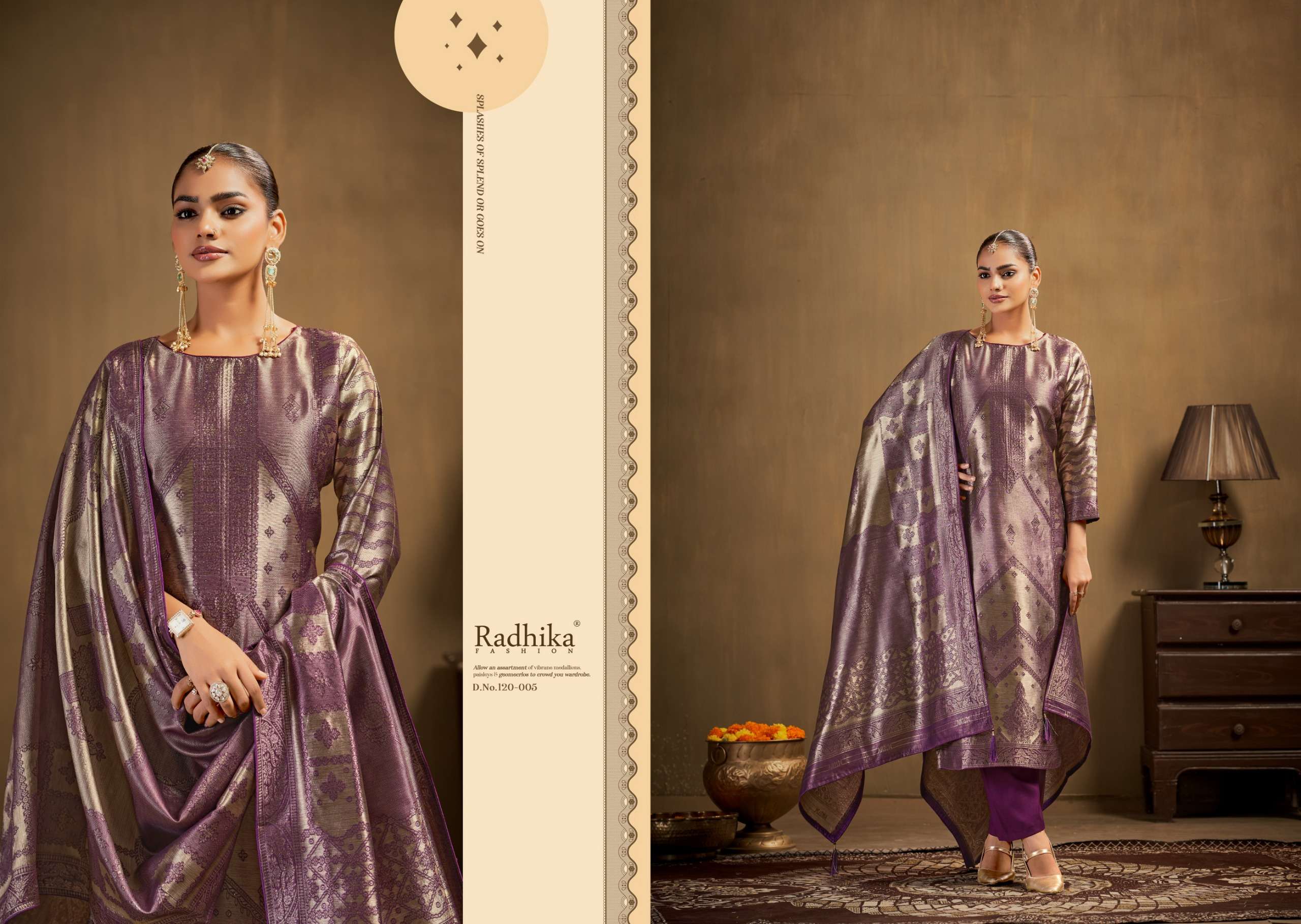 RADHIKA FASHION AZARA ADVANCE BANARASHI ADAH JACQUARD DESIGNER WORK SUIT