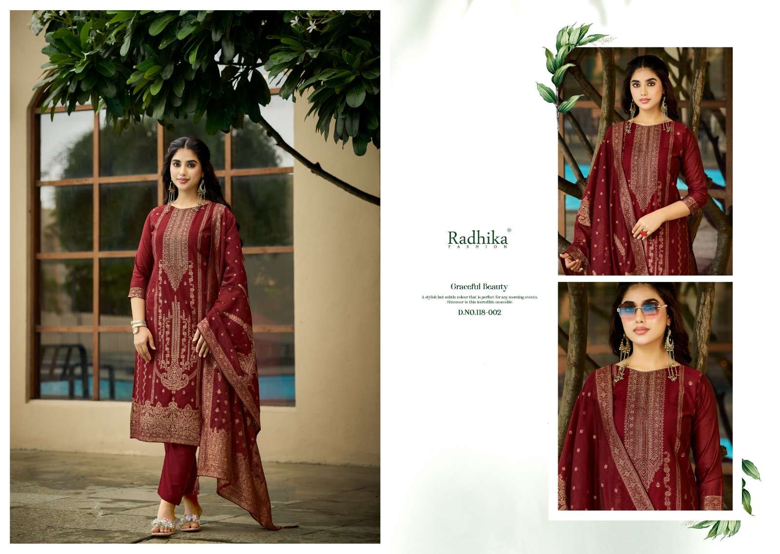 RADHIKA FASHION AZARA BANARASHI ADAH VOL 15 COTTON JACQUARD DESIGNER WORK SUIT