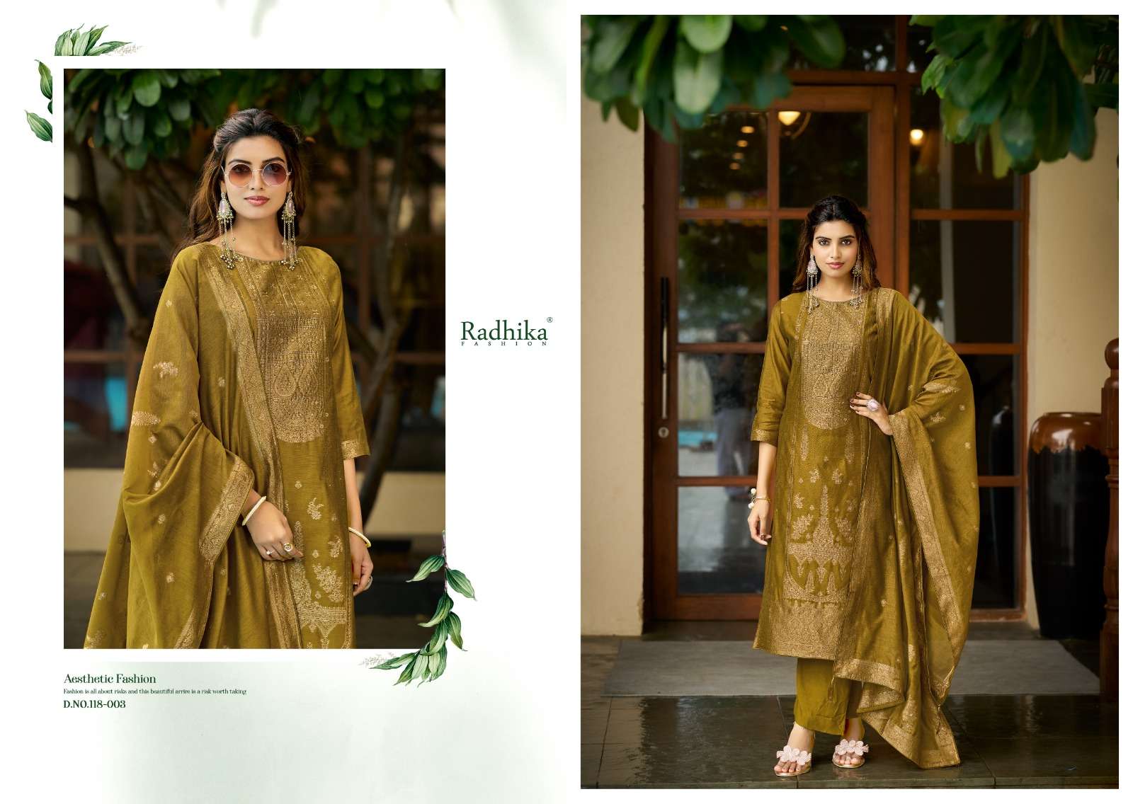 RADHIKA FASHION AZARA BANARASHI ADAH VOL 15 COTTON JACQUARD DESIGNER WORK SUIT