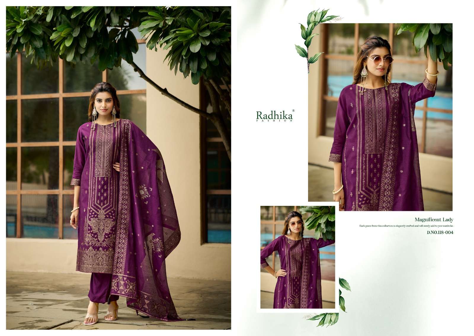RADHIKA FASHION AZARA BANARASHI ADAH VOL 15 COTTON JACQUARD DESIGNER WORK SUIT