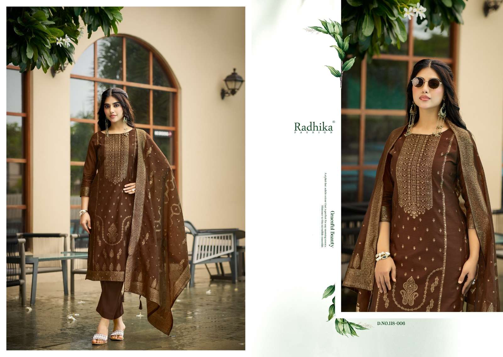 RADHIKA FASHION AZARA BANARASHI ADAH VOL 15 COTTON JACQUARD DESIGNER WORK SUIT