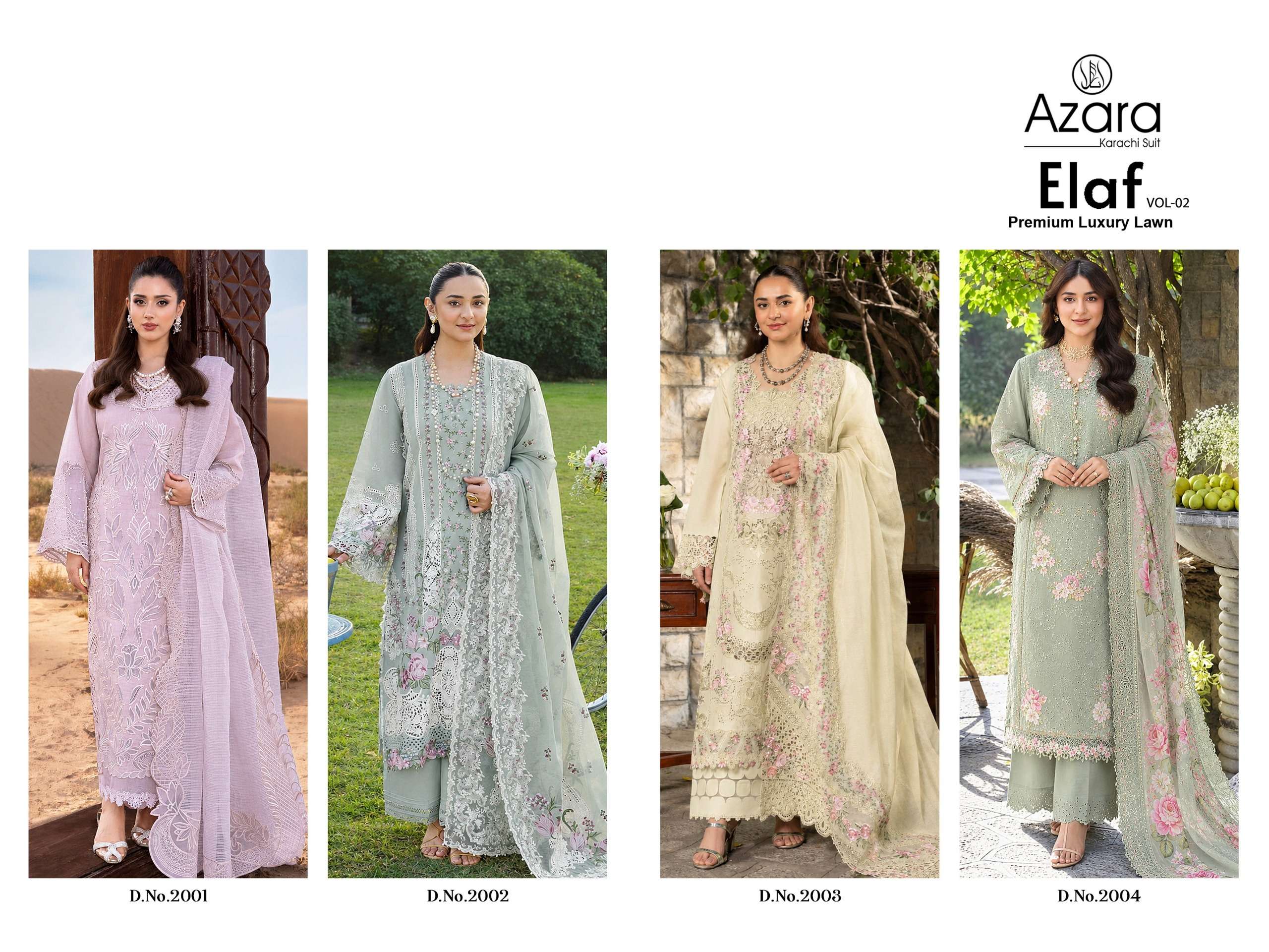 RADHIKA FASHION AZARA ELAF PREMIUM VOL 2 COTTON EMBROIDERY WORKS SUIT