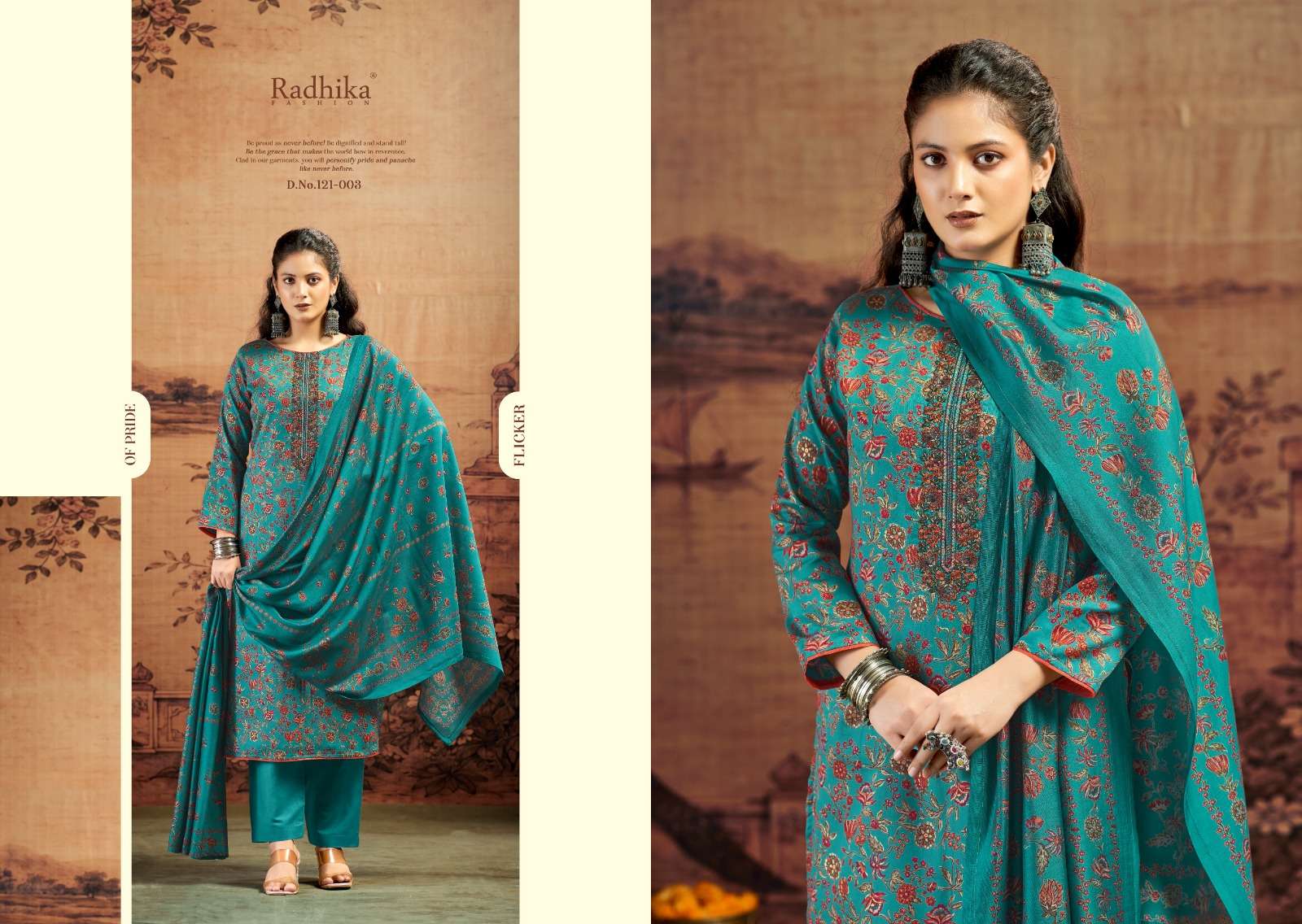 RADHIKA FASHION AZARA KALKI ADVANCE VOL 5 JAM SATIN PRINT WITH EMBROIDERY WORK SUIT
