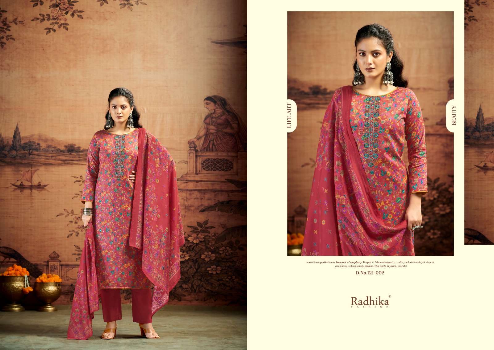 RADHIKA FASHION AZARA KALKI ADVANCE VOL 5 JAM SATIN PRINT WITH EMBROIDERY WORK SUIT