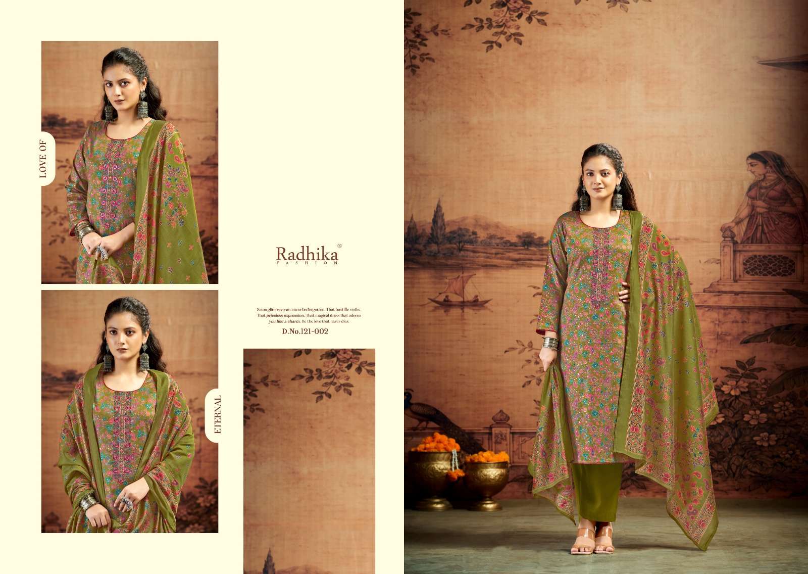RADHIKA FASHION AZARA KALKI ADVANCE VOL 5 JAM SATIN PRINT WITH EMBROIDERY WORK SUIT