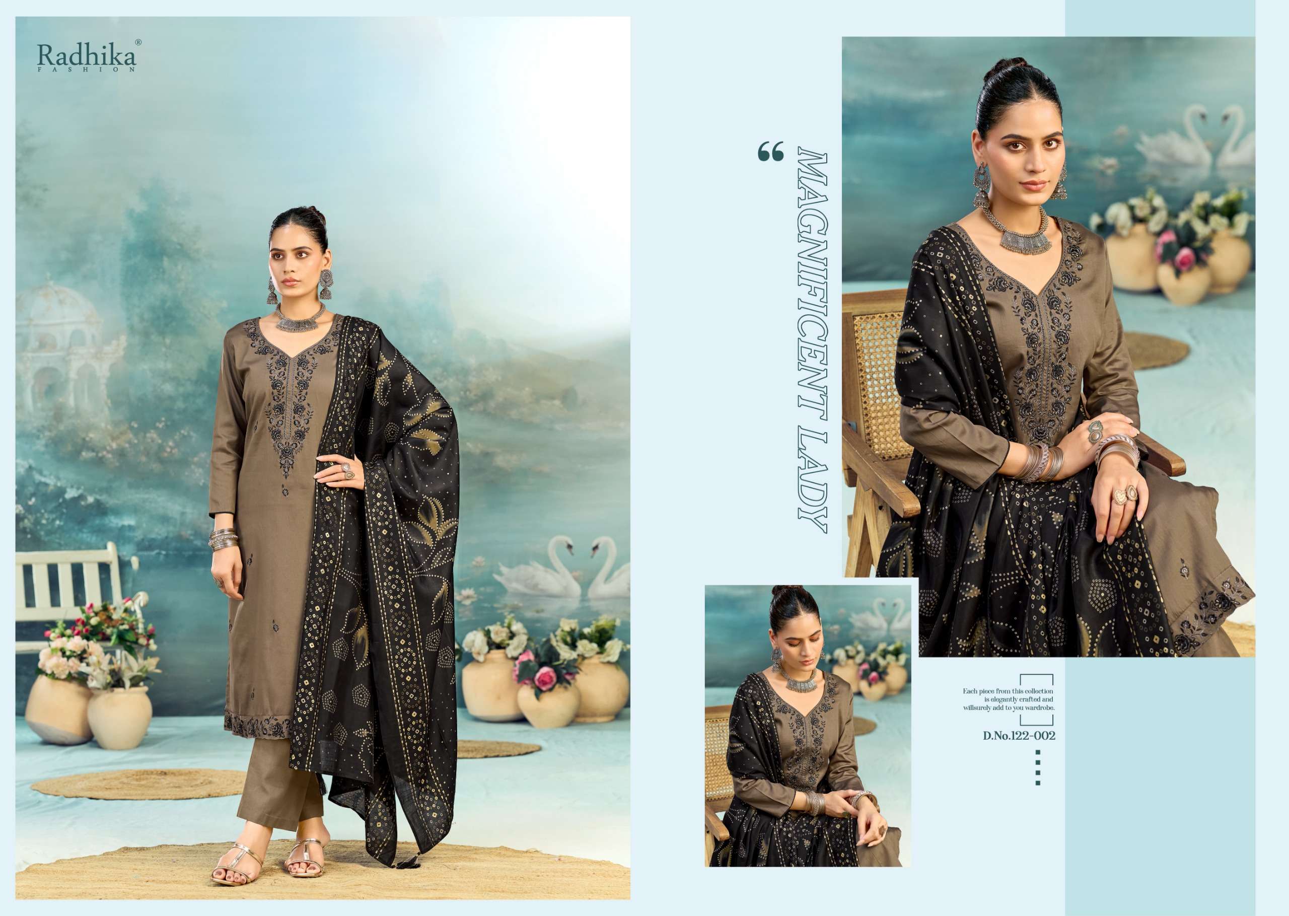 RADHIKA FASHION AZARA SHAFINAZ VOL 3 JAM COTTON PRINT WITH FANCY WORK SUIT