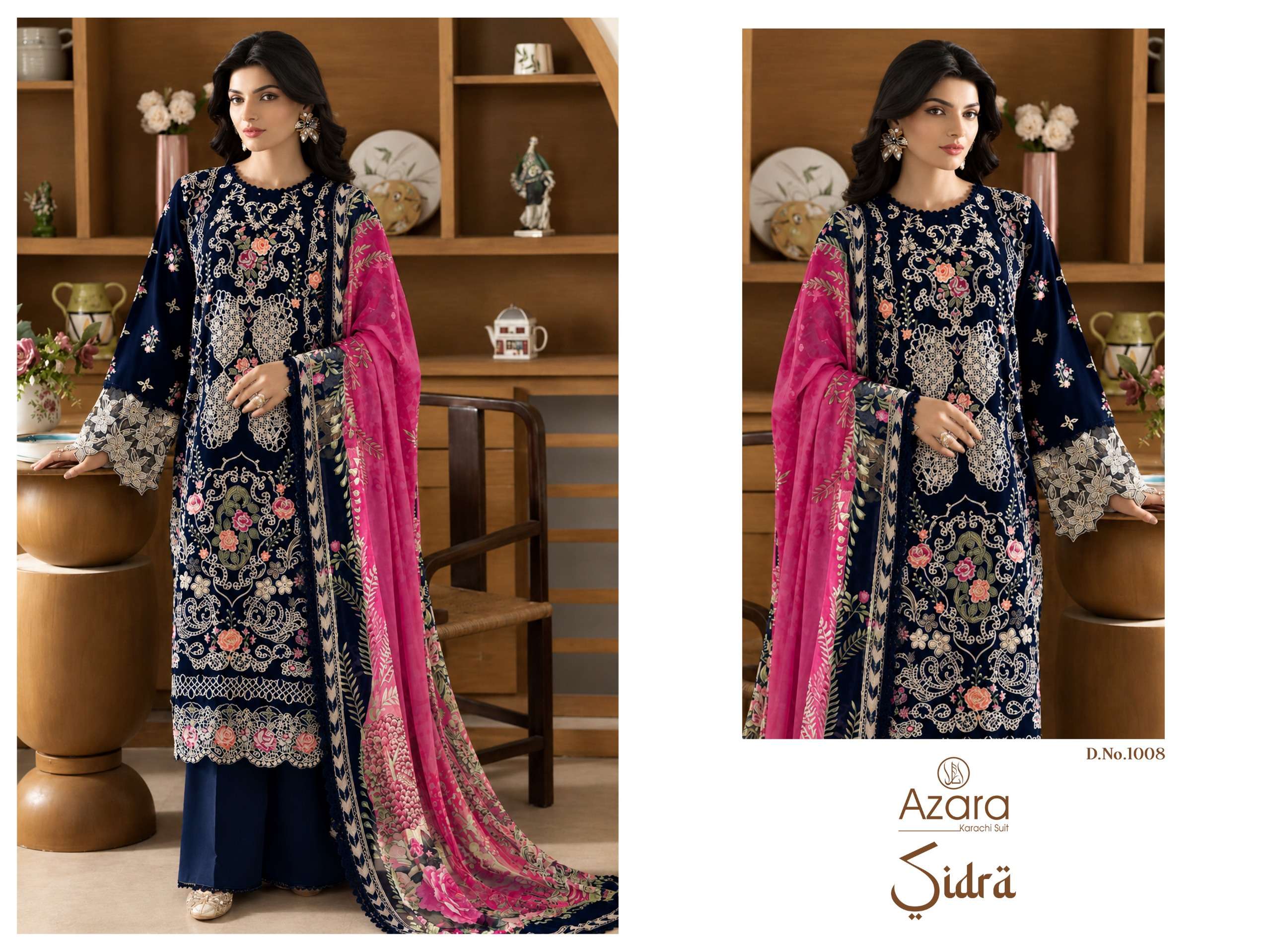 RADHIKA FASHION AZARA SIDRA COTTON EMBROIDERY WORK SUIT