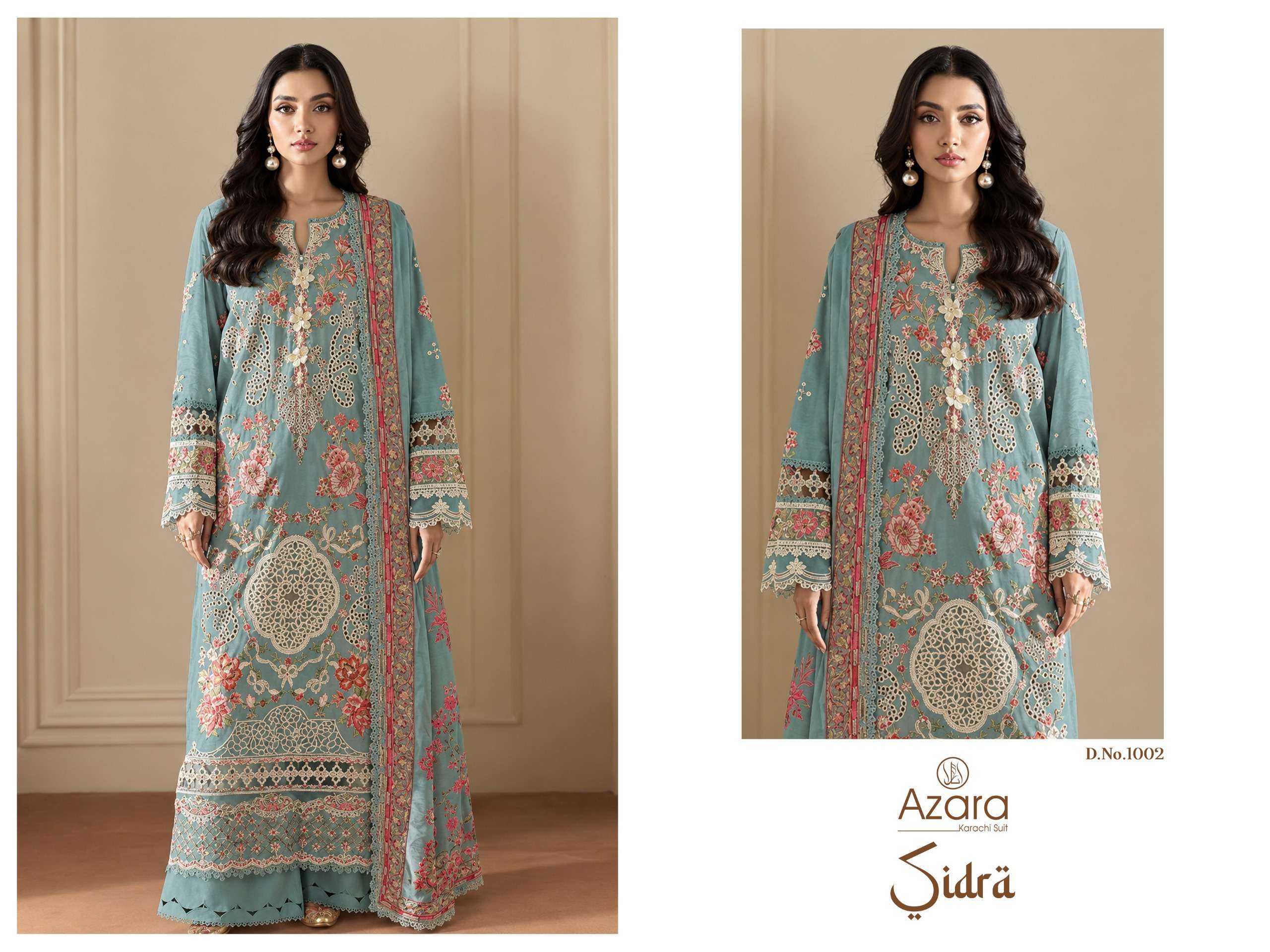 RADHIKA FASHION AZARA SIDRA COTTON EMBROIDERY WORK SUIT