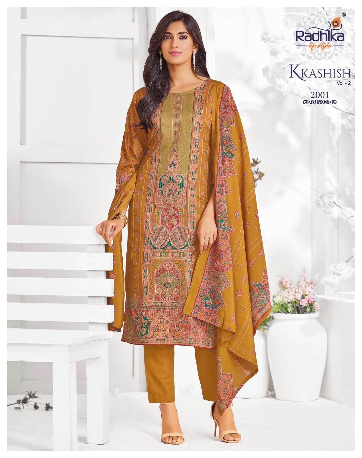 RADHIKA LIFE STYLE KKASHISH VOL 2 JAM COTTON FOIL PRINT WITH FANCY WORK LADIES 3PCS SET COLLECTION 