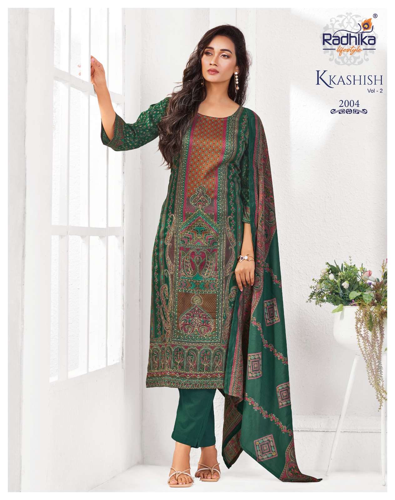 RADHIKA LIFE STYLE KKASHISH VOL 2 JAM COTTON FOIL PRINT WITH FANCY WORK LADIES 3PCS SET COLLECTION 