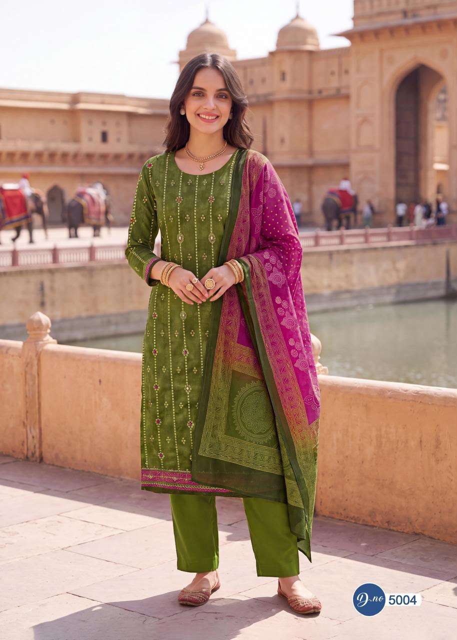 RAHI FAB RISING SILVER VOL 5 COTTON PRINTED WITH FANCY WORKS SUIT