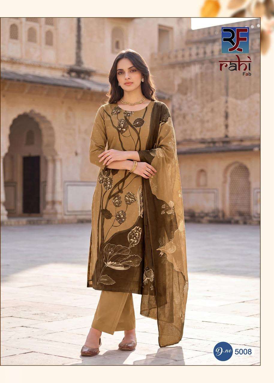 RAHI FAB RISING SILVER VOL 5 COTTON PRINTED WITH FANCY WORKS SUIT