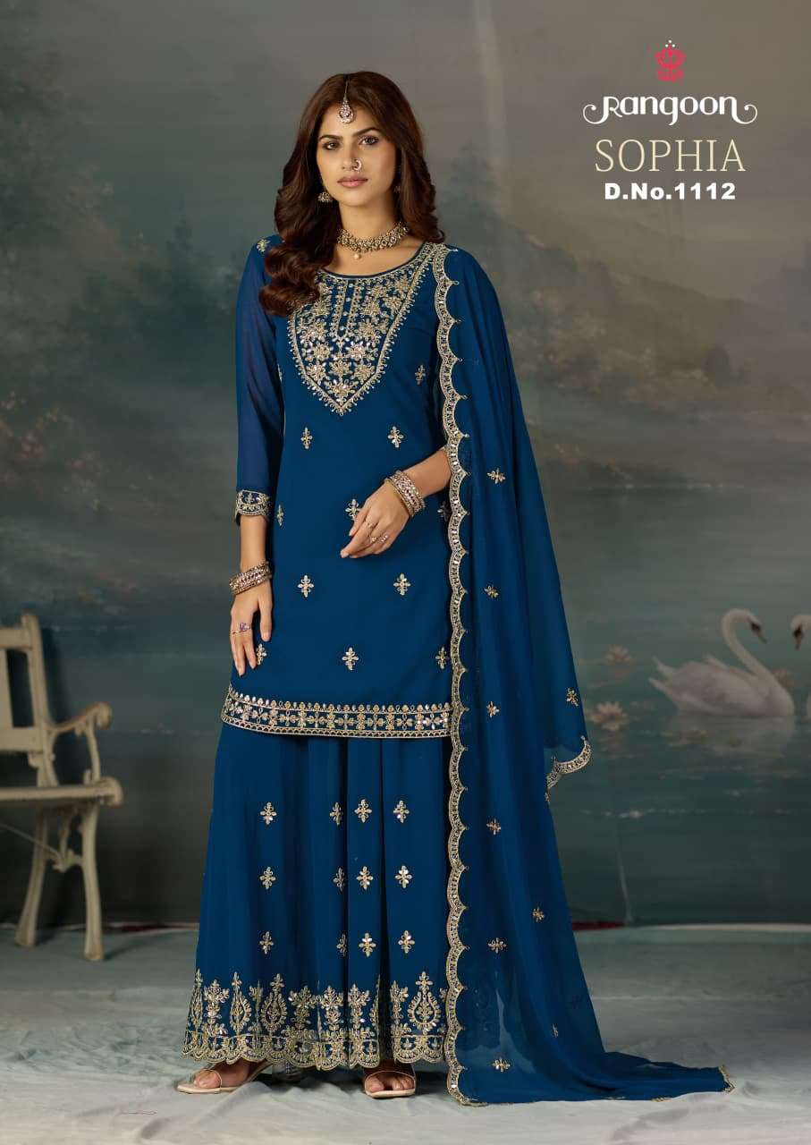 RANGOON SOPHIA GEORGETTE EMBROIDERY DESIGNER READY MADE FESTIVE WEAR SUIT