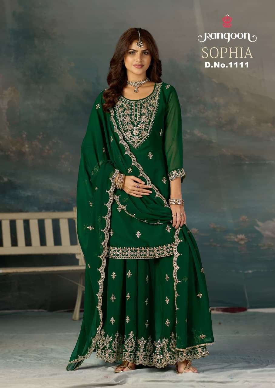 RANGOON SOPHIA GEORGETTE EMBROIDERY DESIGNER READY MADE FESTIVE WEAR SUIT
