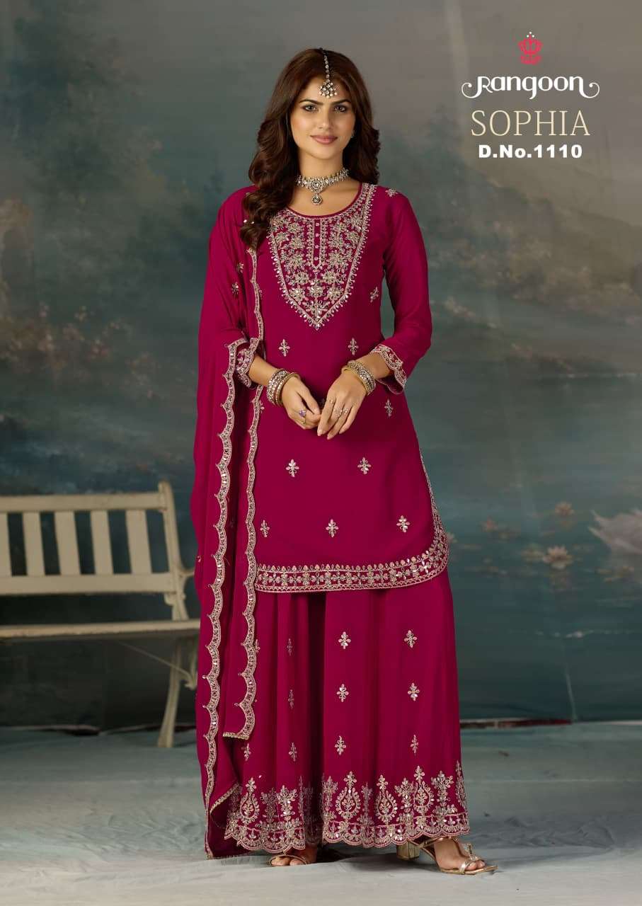 RANGOON SOPHIA GEORGETTE EMBROIDERY DESIGNER READY MADE FESTIVE WEAR SUIT