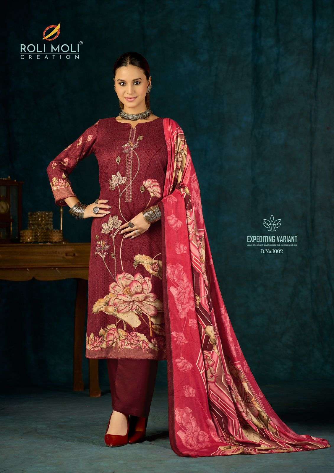 ROLI MOLI CREATION ALISA PASHMINA PRINT WITH FANCY EMBROIDERY WORK SUIT