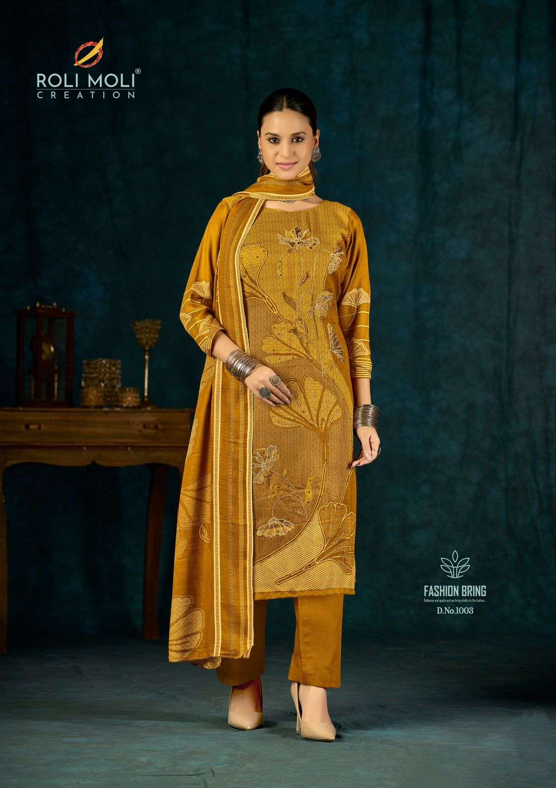 ROLI MOLI CREATION ALISA PASHMINA PRINT WITH FANCY EMBROIDERY WORK SUIT