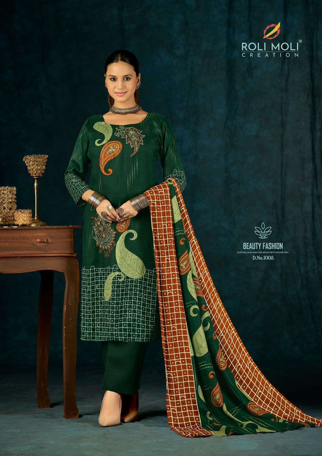 ROLI MOLI CREATION ALISA PASHMINA PRINT WITH FANCY EMBROIDERY WORK SUIT
