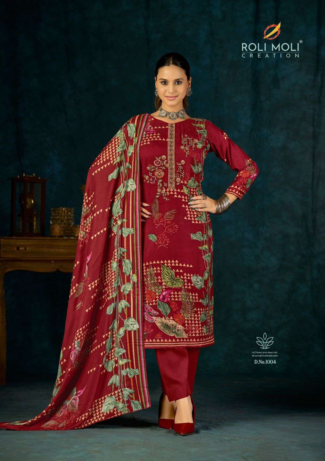 ROLI MOLI CREATION ALISA PASHMINA PRINT WITH FANCY EMBROIDERY WORK SUIT