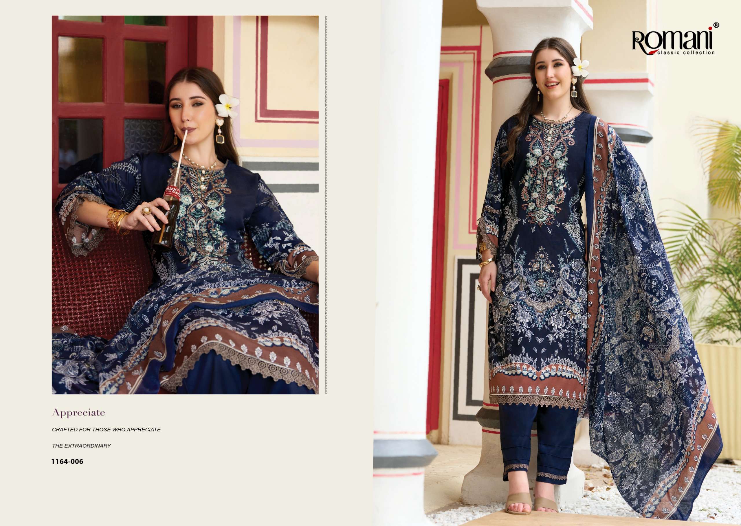 ROMANI AARZU VOL 37 COTTON DIGITAL PRINT WITH FANCY EMBROIDERIES WORK SUIT