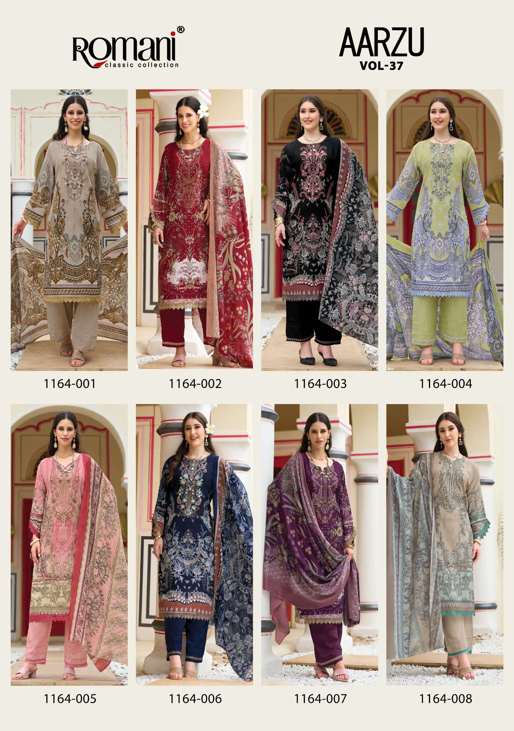 ROMANI AARZU VOL 37 COTTON DIGITAL PRINT WITH FANCY EMBROIDERIES WORK SUIT