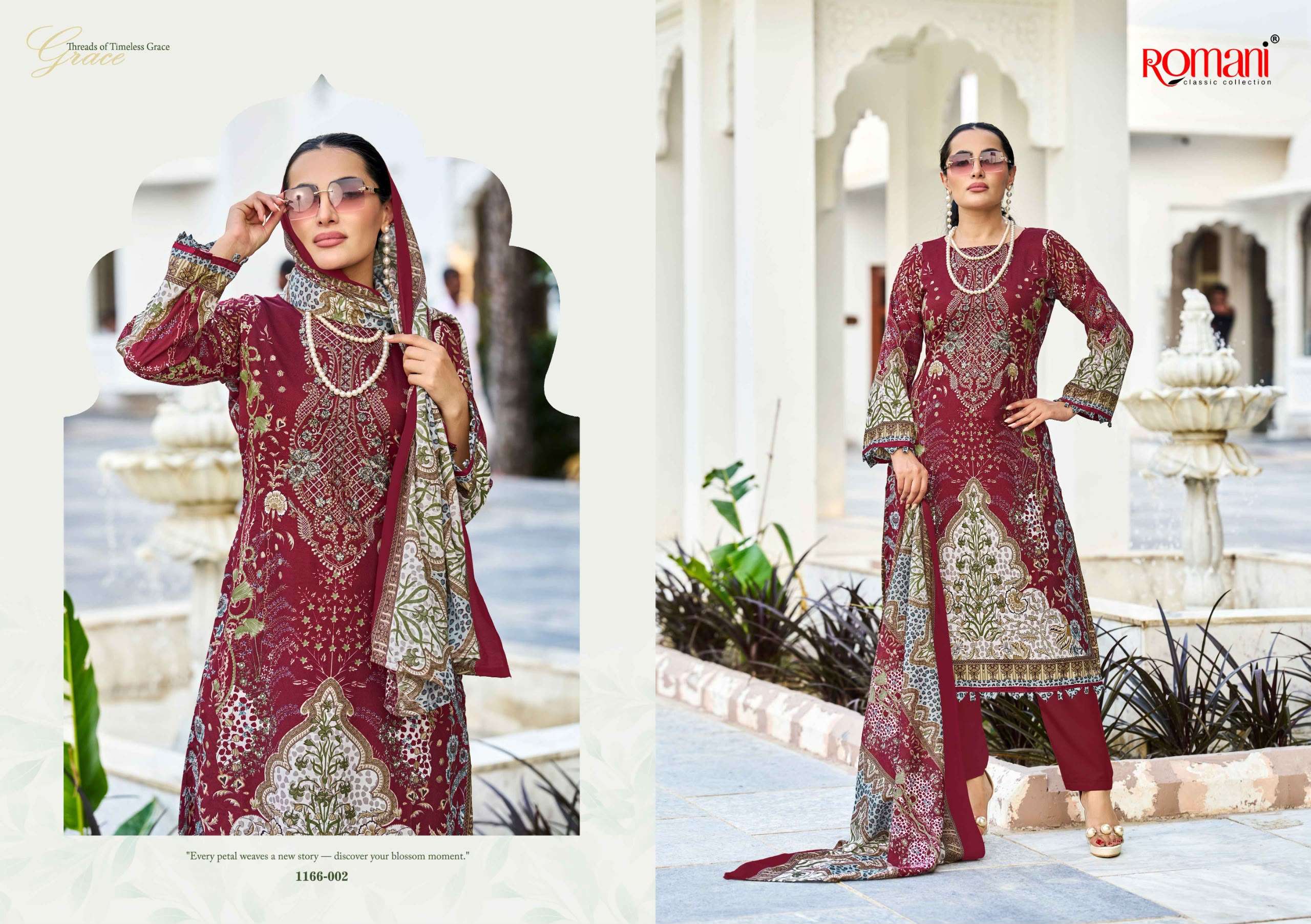 ROMANI NEEDLE WONDER VOL 17 COTTON DIGITAL PRINTS WITH FANCY WORK SUIT