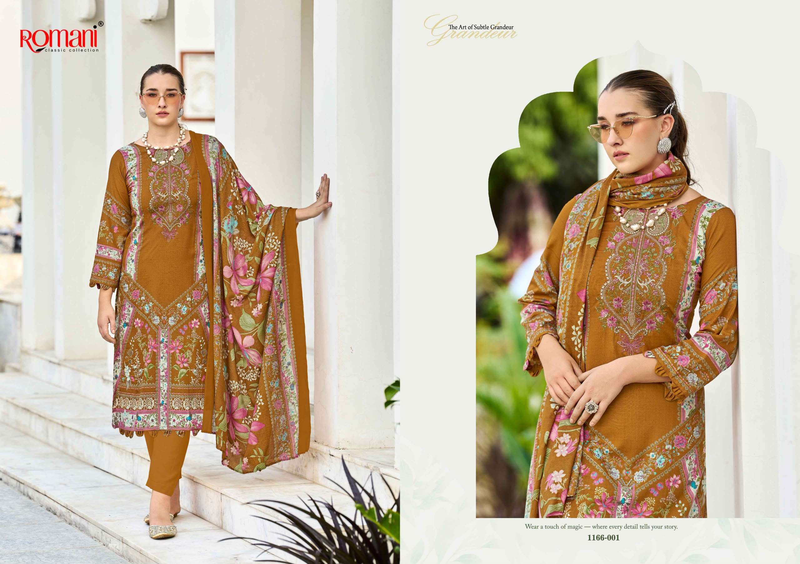 ROMANI NEEDLE WONDER VOL 17 COTTON DIGITAL PRINTS WITH FANCY WORK SUIT