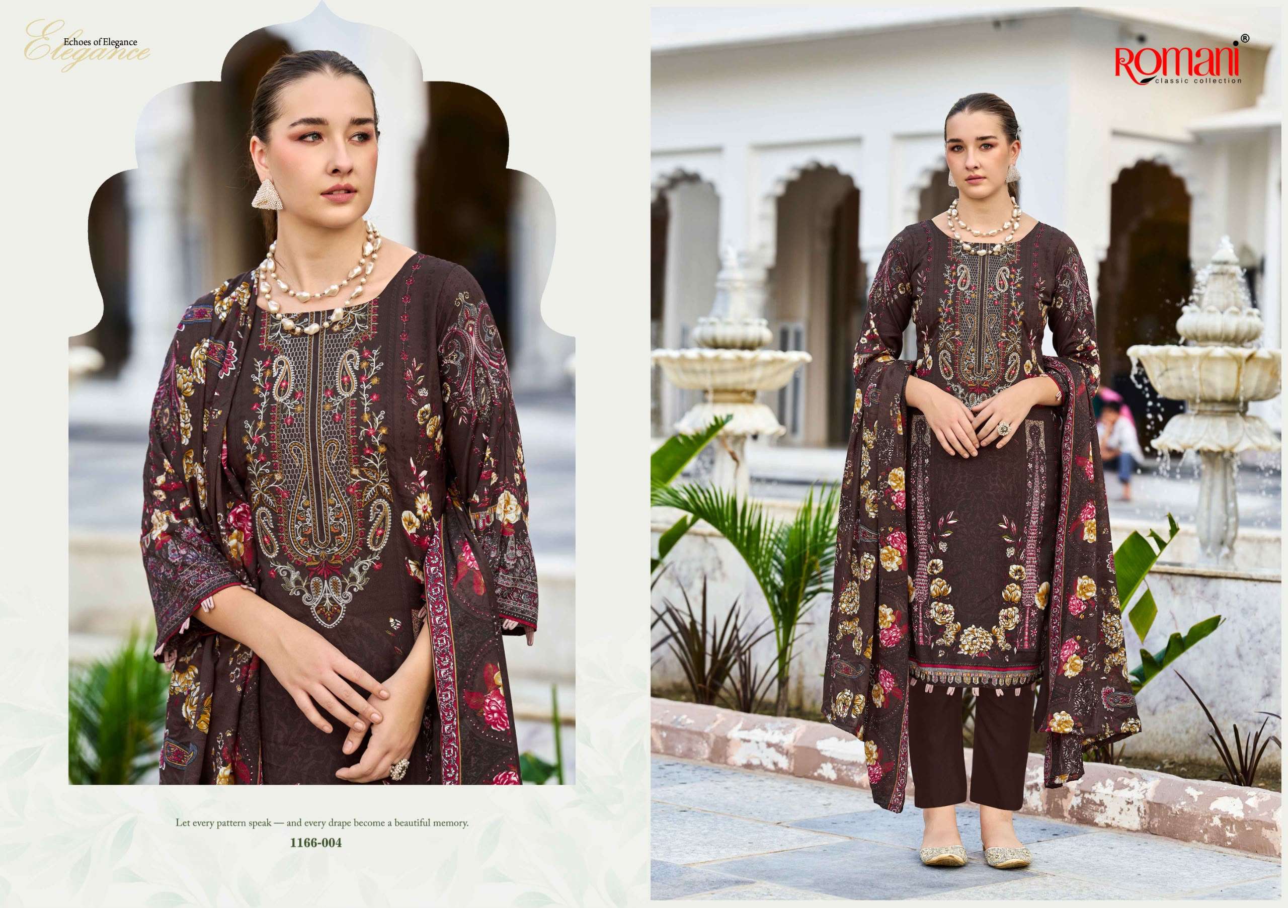 ROMANI NEEDLE WONDER VOL 17 COTTON DIGITAL PRINTS WITH FANCY WORK SUIT