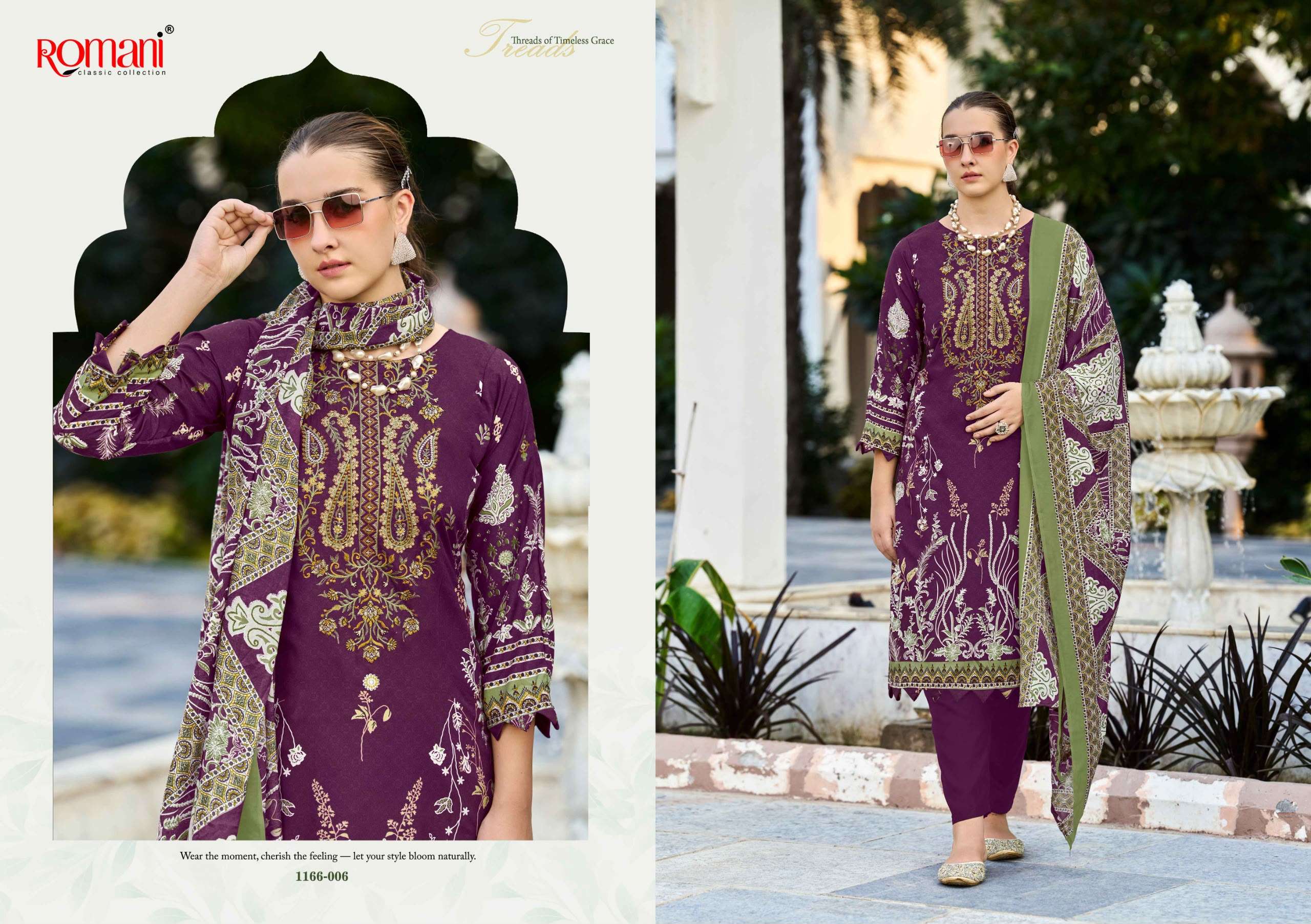 ROMANI NEEDLE WONDER VOL 17 COTTON DIGITAL PRINTS WITH FANCY WORK SUIT