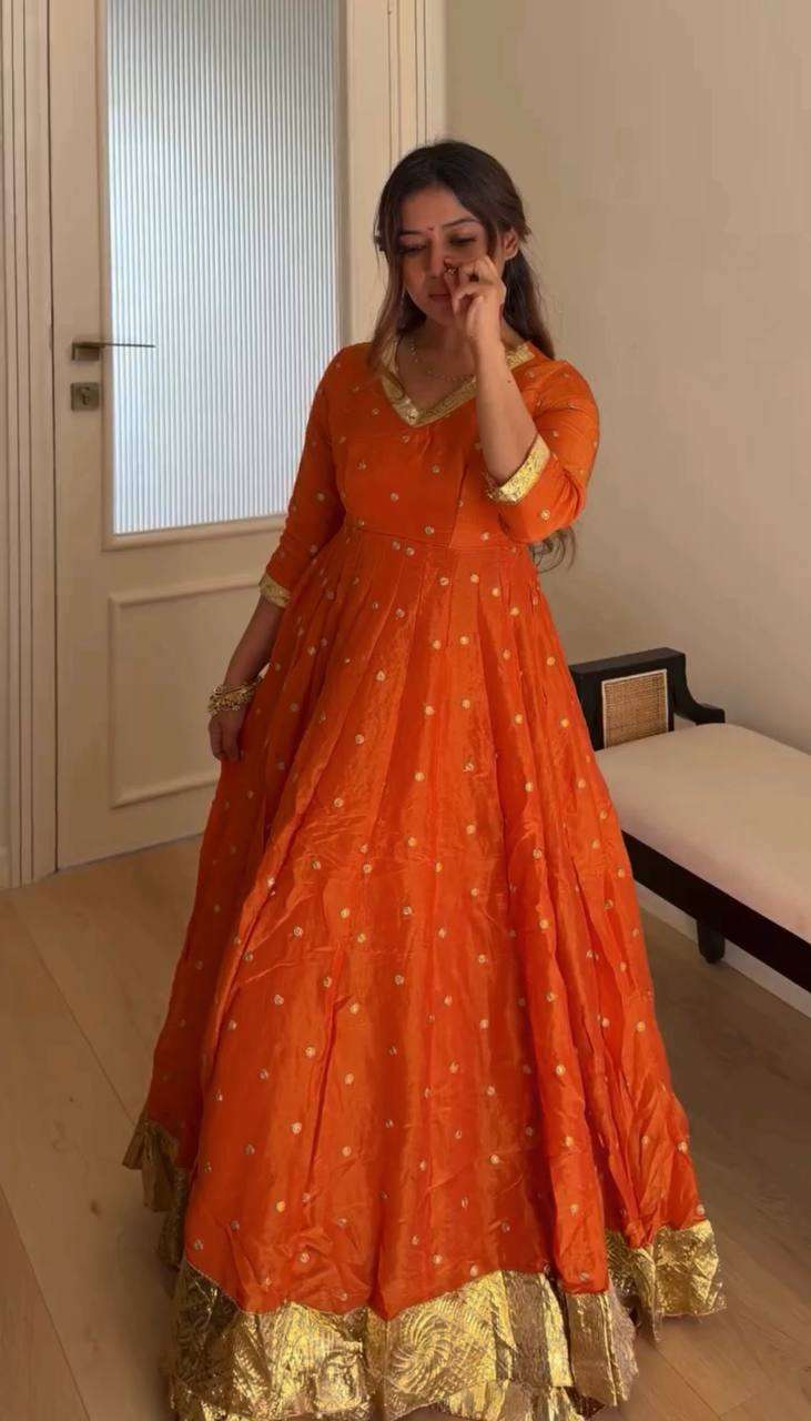 RTC 6075 SILK DESIGNER PARTY WEAR LADIES ANARKALI GOWN STYLE SUIT 