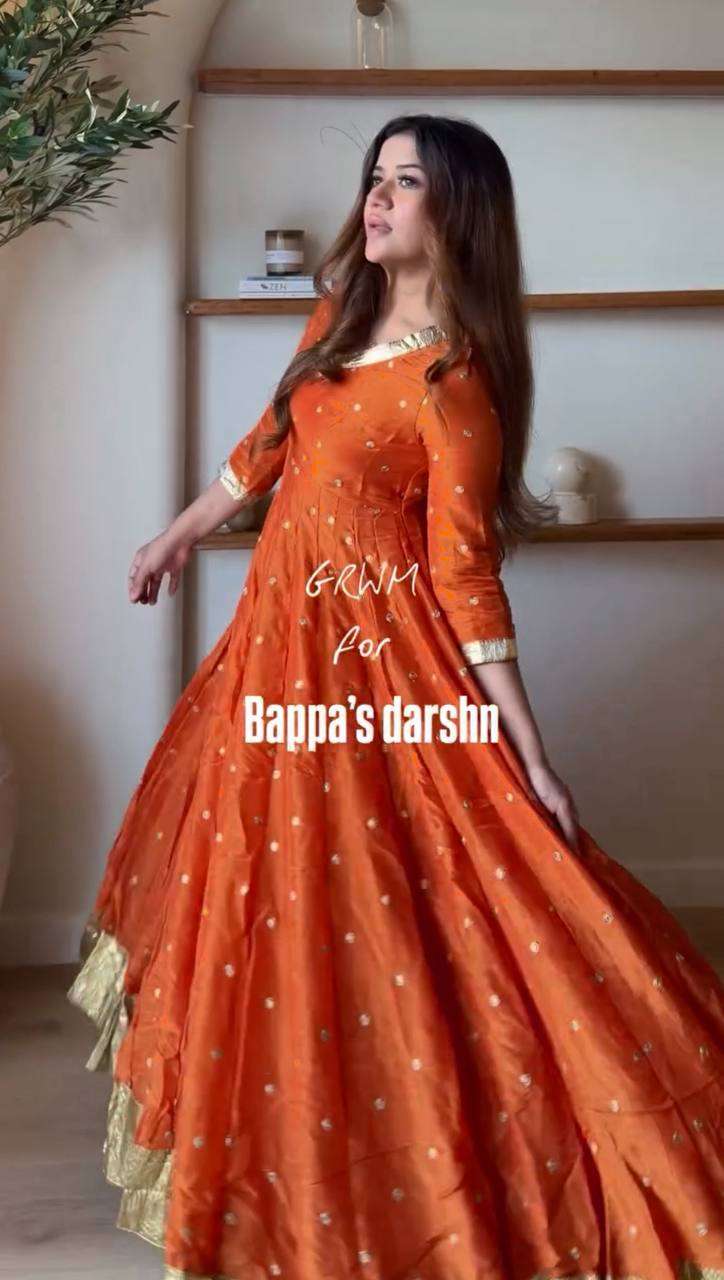 RTC 6075 SILK DESIGNER PARTY WEAR LADIES ANARKALI GOWN STYLE SUIT 