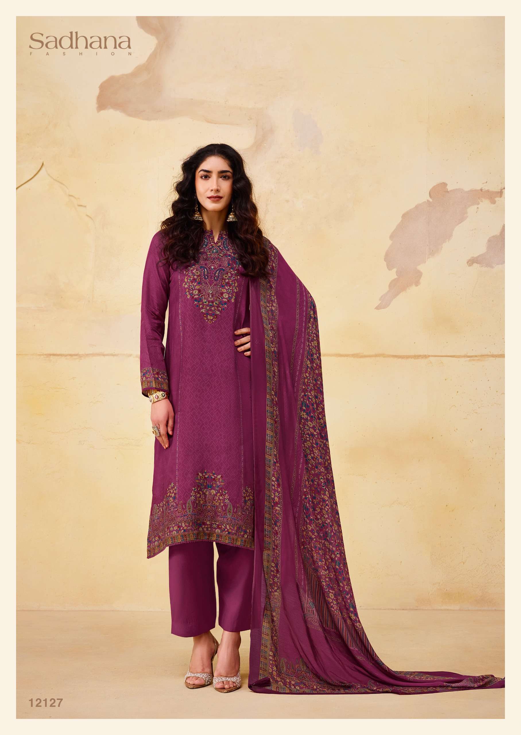 SADHANA FASHION OLIVIA VOL 3 PASHMINA DIGITAL PRINTS WITH FANCY EMBROIDERY WORK SUIT