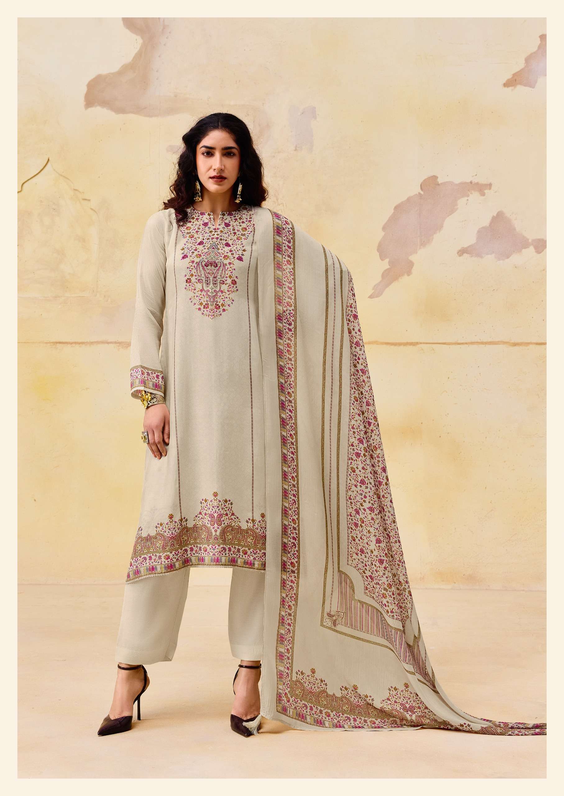 SADHANA FASHION OLIVIA VOL 3 PASHMINA DIGITAL PRINTS WITH FANCY EMBROIDERY WORK SUIT