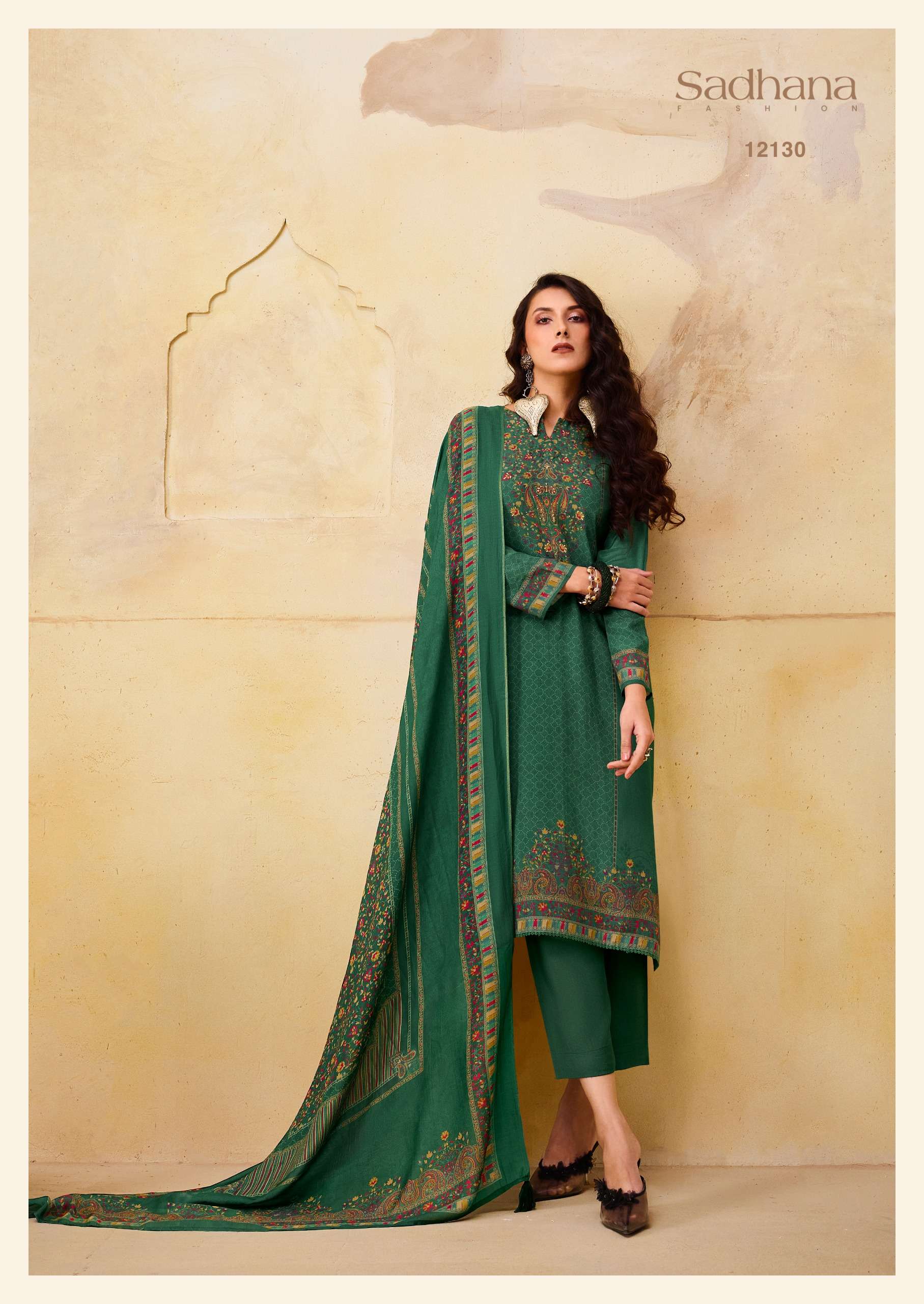 SADHANA FASHION OLIVIA VOL 3 PASHMINA DIGITAL PRINTS WITH FANCY EMBROIDERY WORK SUIT