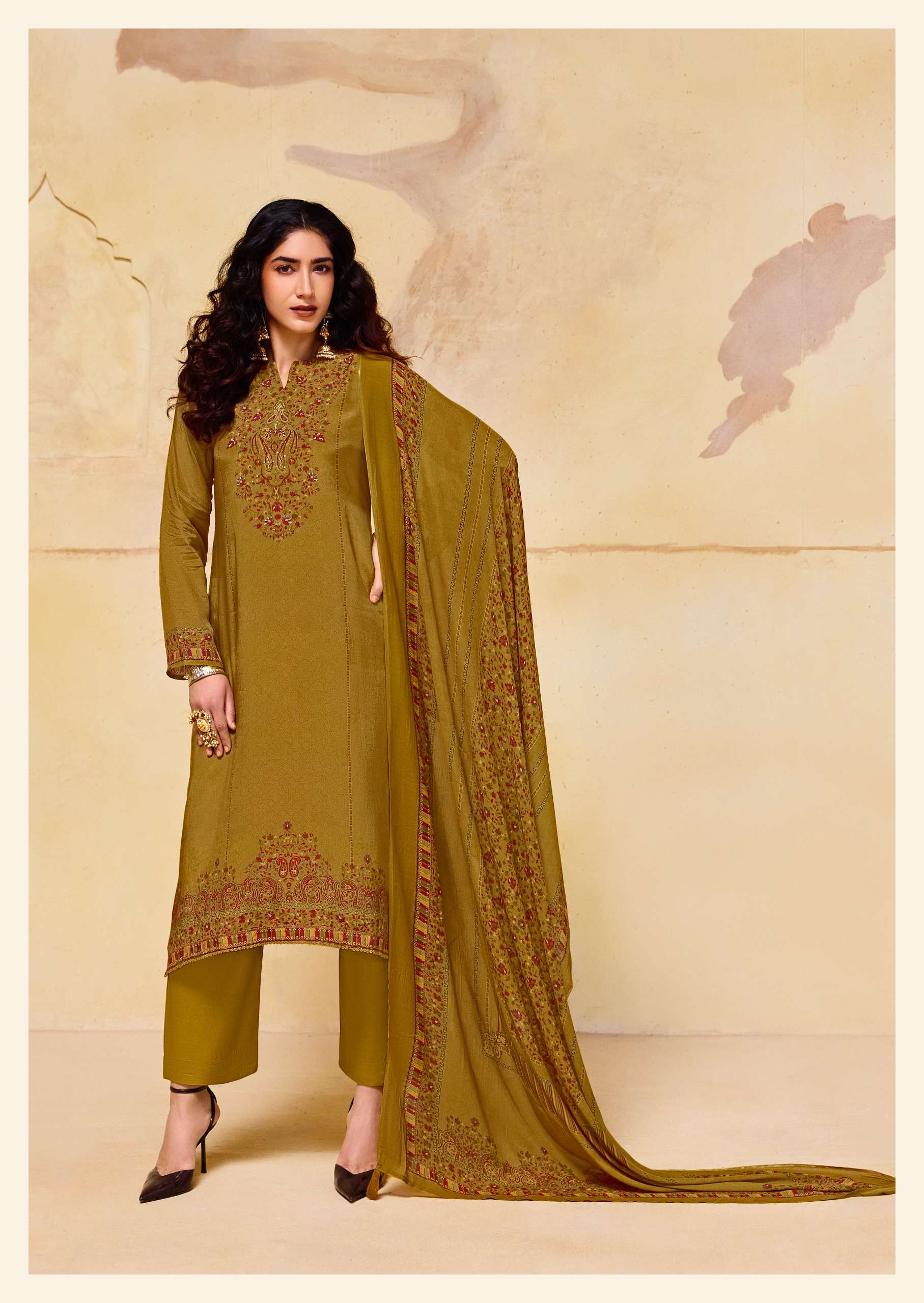 SADHANA FASHION OLIVIA VOL 3 PASHMINA DIGITAL PRINTS WITH FANCY EMBROIDERY WORK SUIT