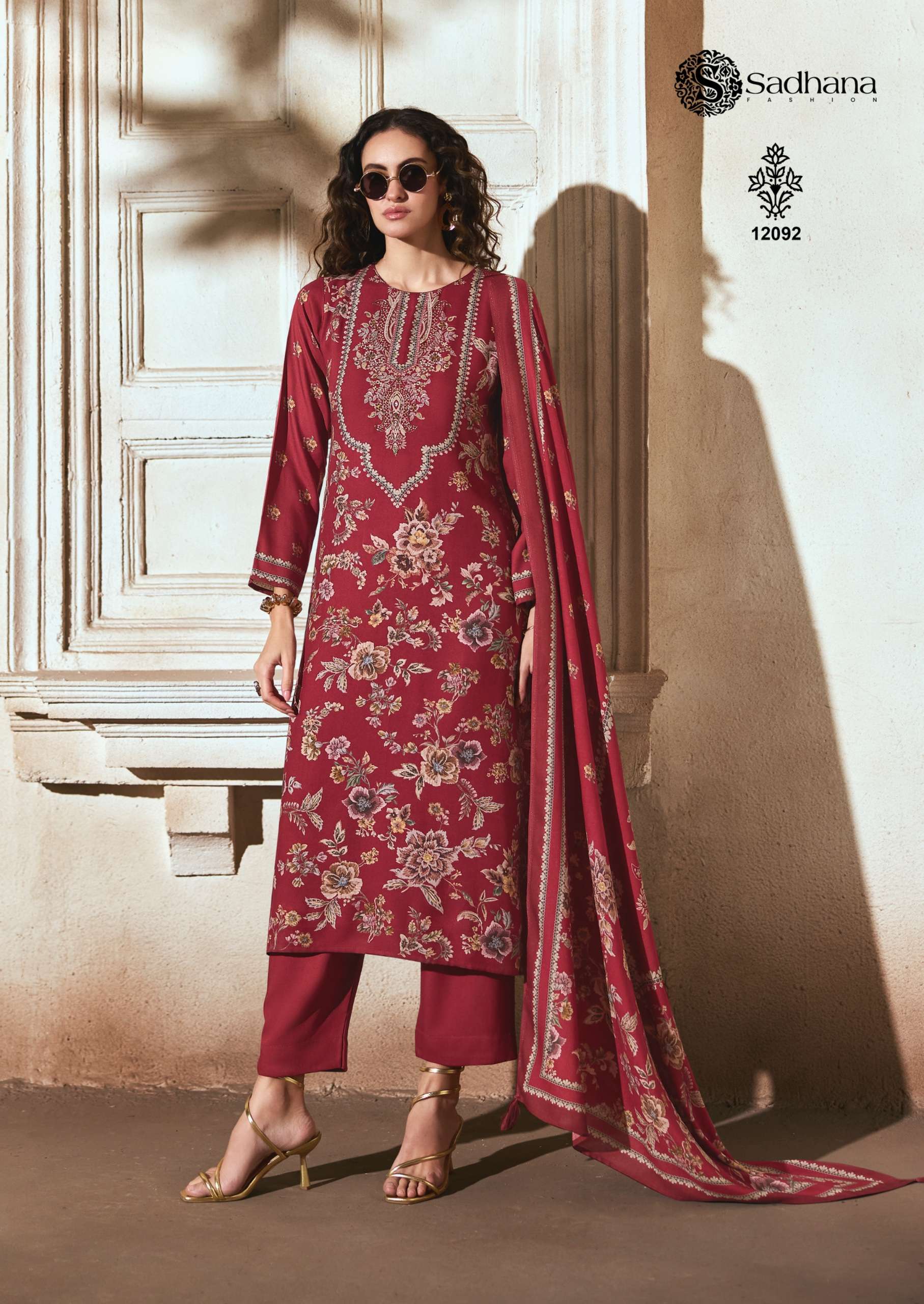 SADHANA FASHION ZARIYA PASHMINA DIGITAL PRINT WITH FANCY WORK SUIT