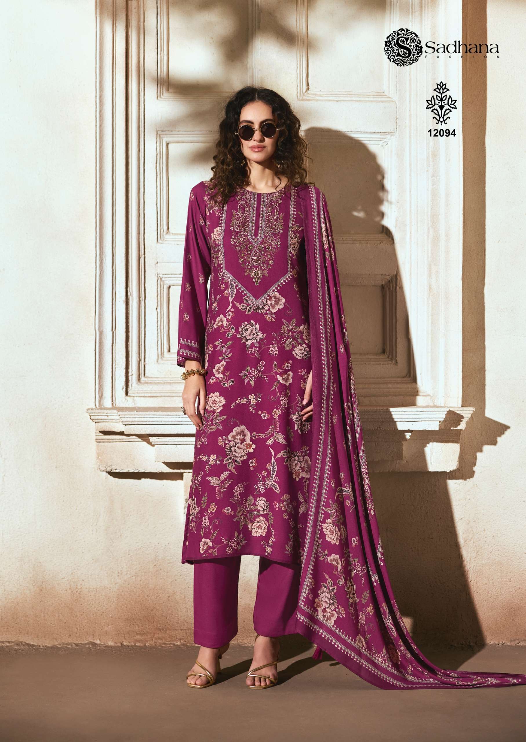 SADHANA FASHION ZARIYA PASHMINA DIGITAL PRINT WITH FANCY WORK SUIT