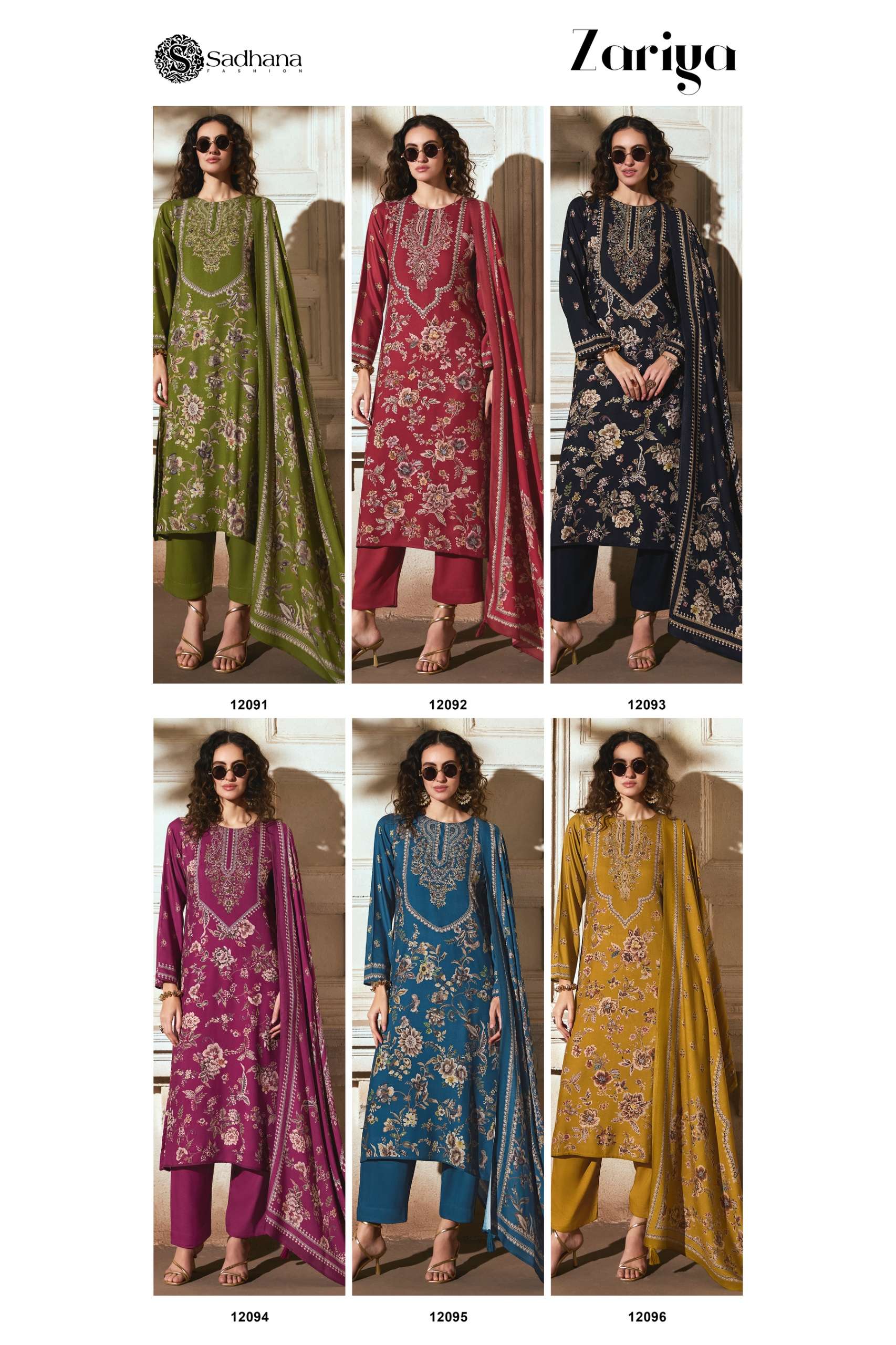 SADHANA FASHION ZARIYA PASHMINA DIGITAL PRINT WITH FANCY WORK SUIT