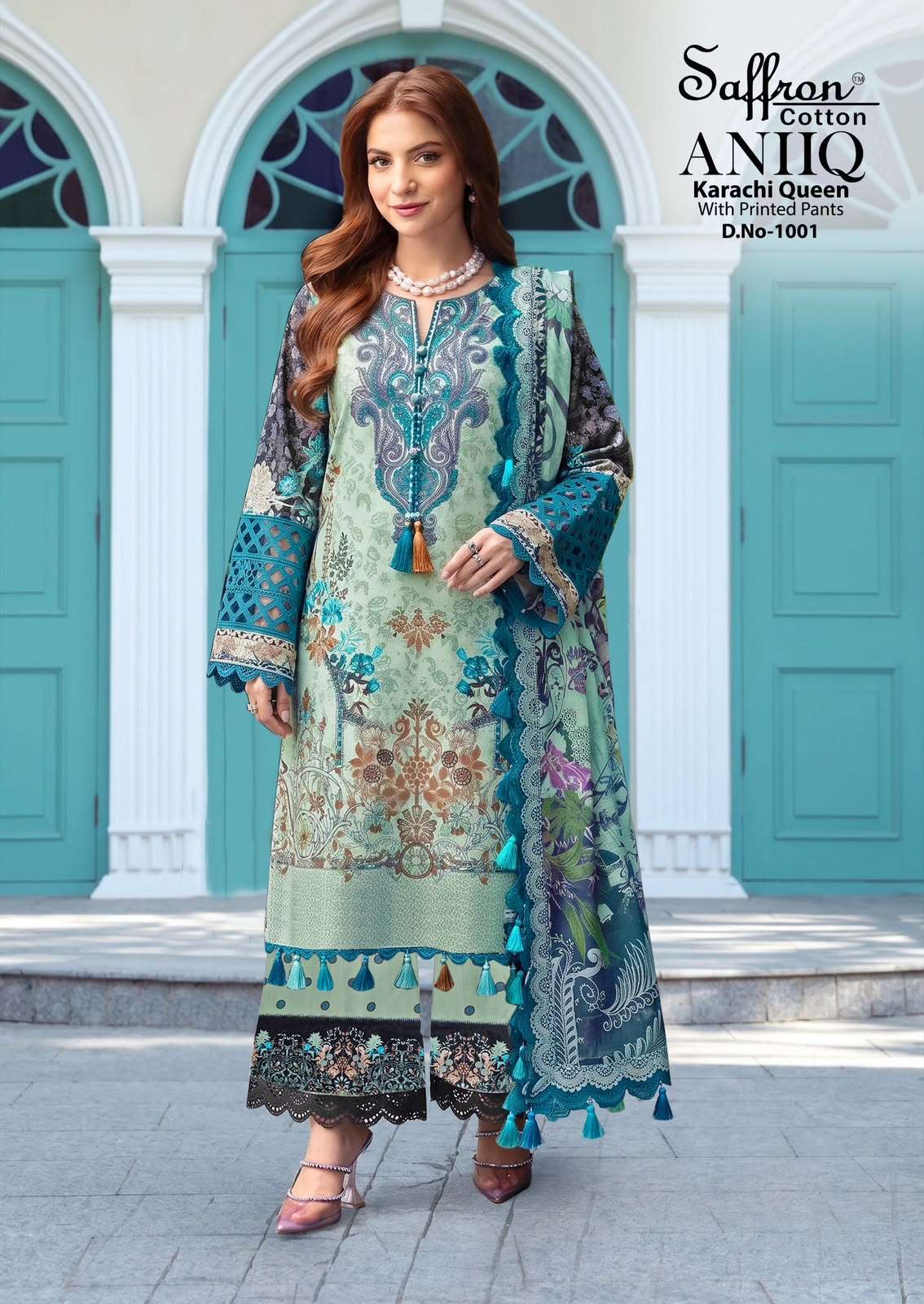 SAFFRON COTTON ANIQ COTTON DIGITAL PRINTS SALWAR SUIT 