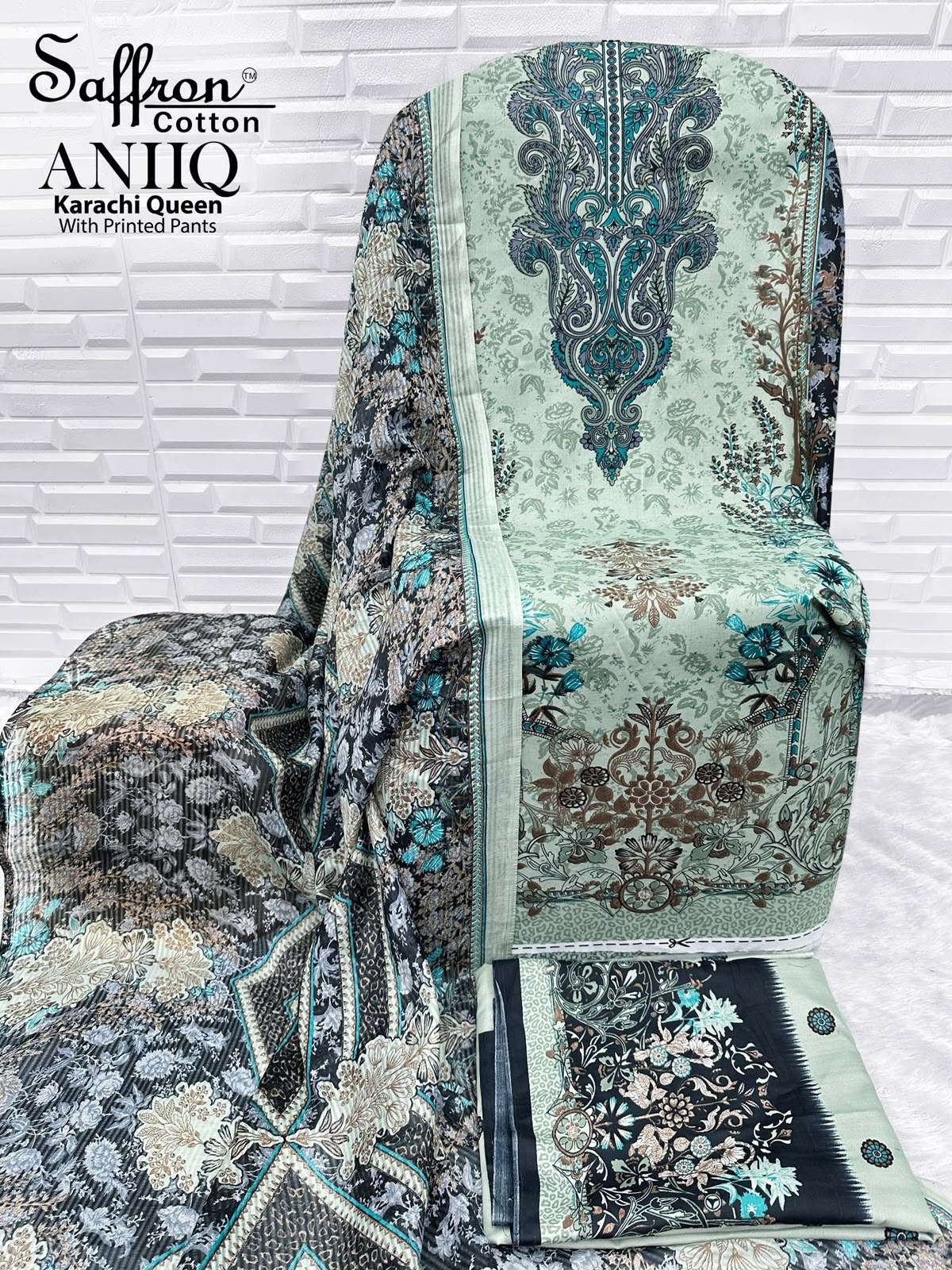 SAFFRON COTTON ANIQ COTTON DIGITAL PRINTS SALWAR SUIT 