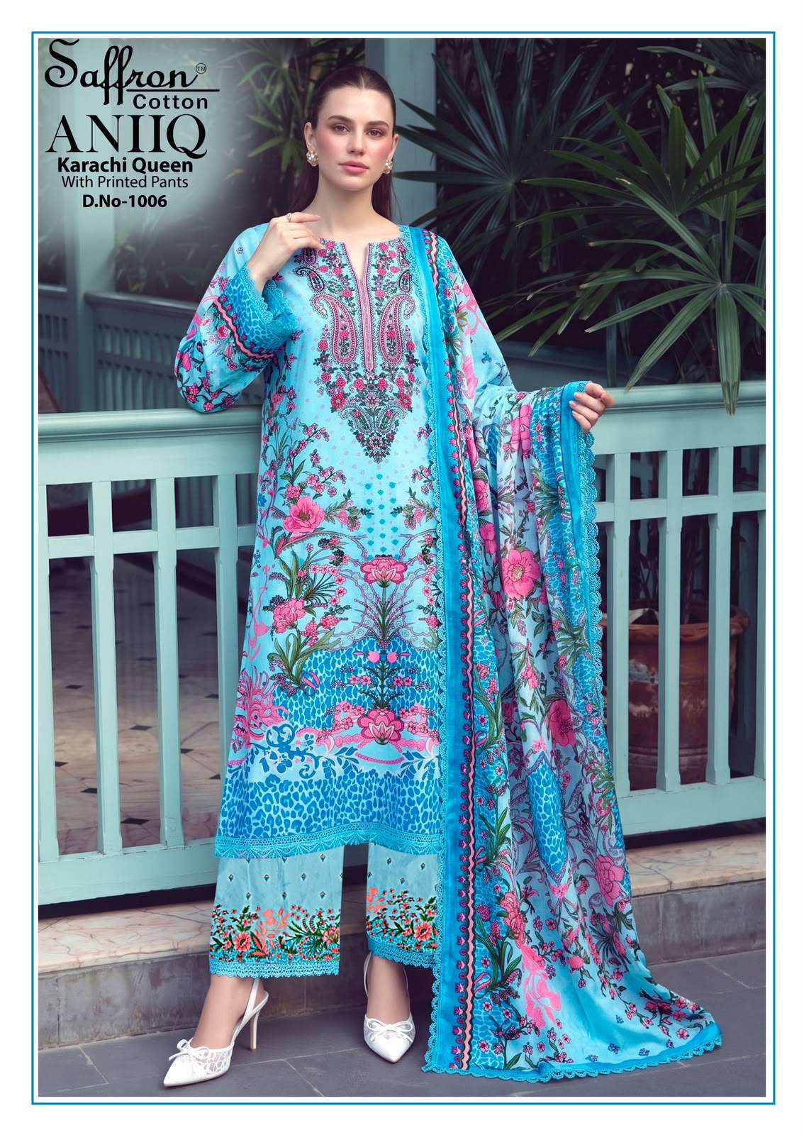 SAFFRON COTTON ANIQ COTTON DIGITAL PRINTS SALWAR SUIT 