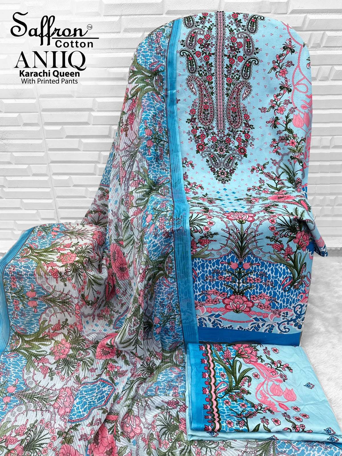 SAFFRON COTTON ANIQ COTTON DIGITAL PRINTS SALWAR SUIT 