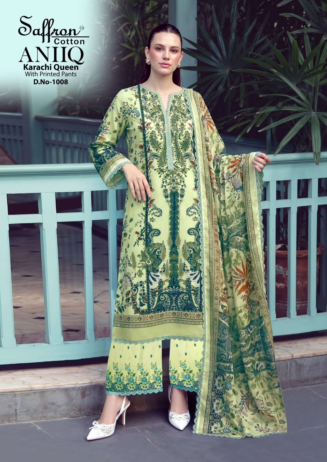 SAFFRON COTTON ANIQ COTTON DIGITAL PRINTS SALWAR SUIT 