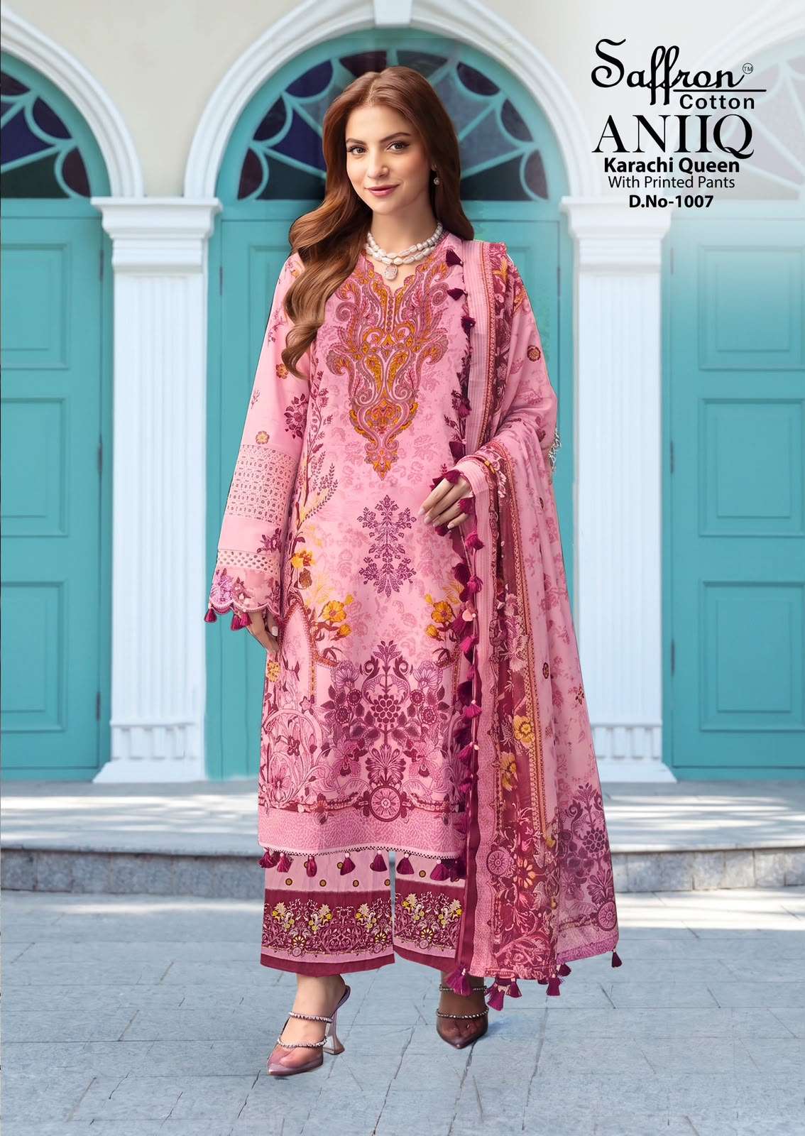 SAFFRON COTTON ANIQ COTTON DIGITAL PRINTS SALWAR SUIT 