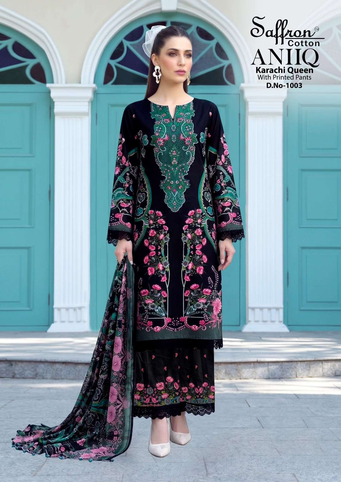 SAFFRON COTTON ANIQ COTTON DIGITAL PRINTS SALWAR SUIT 