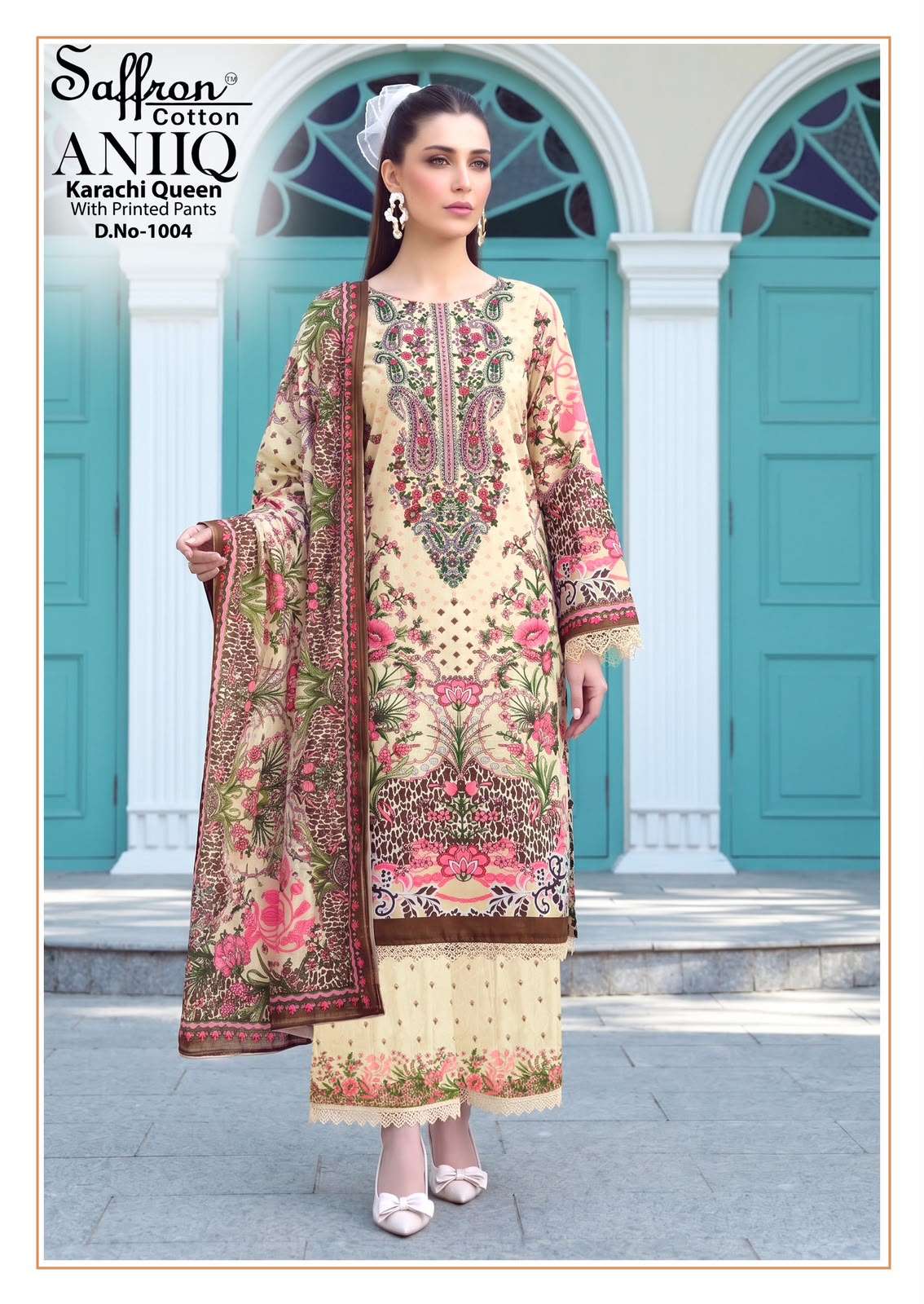 SAFFRON COTTON ANIQ COTTON DIGITAL PRINTS SALWAR SUIT 