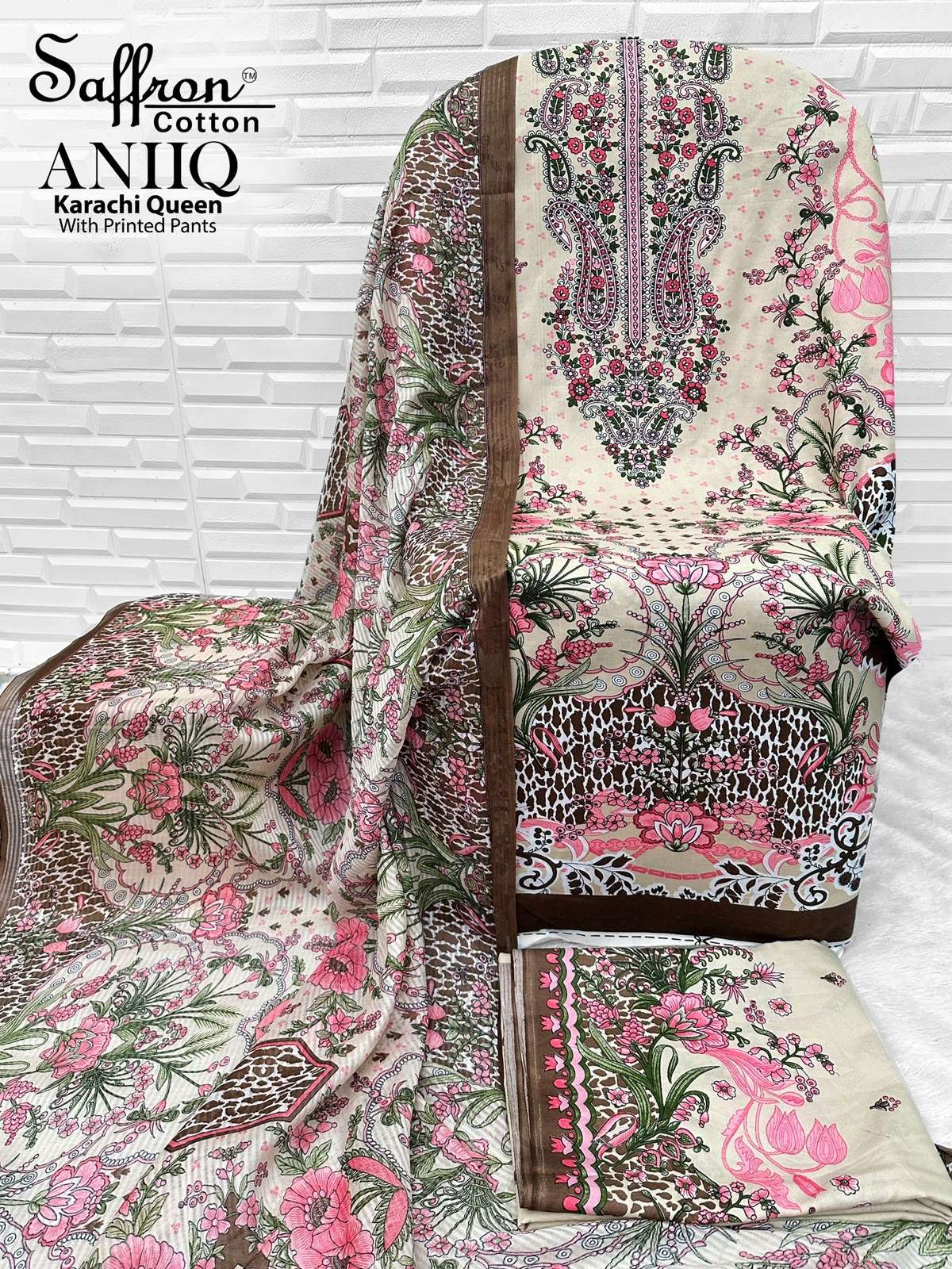 SAFFRON COTTON ANIQ COTTON DIGITAL PRINTS SALWAR SUIT 