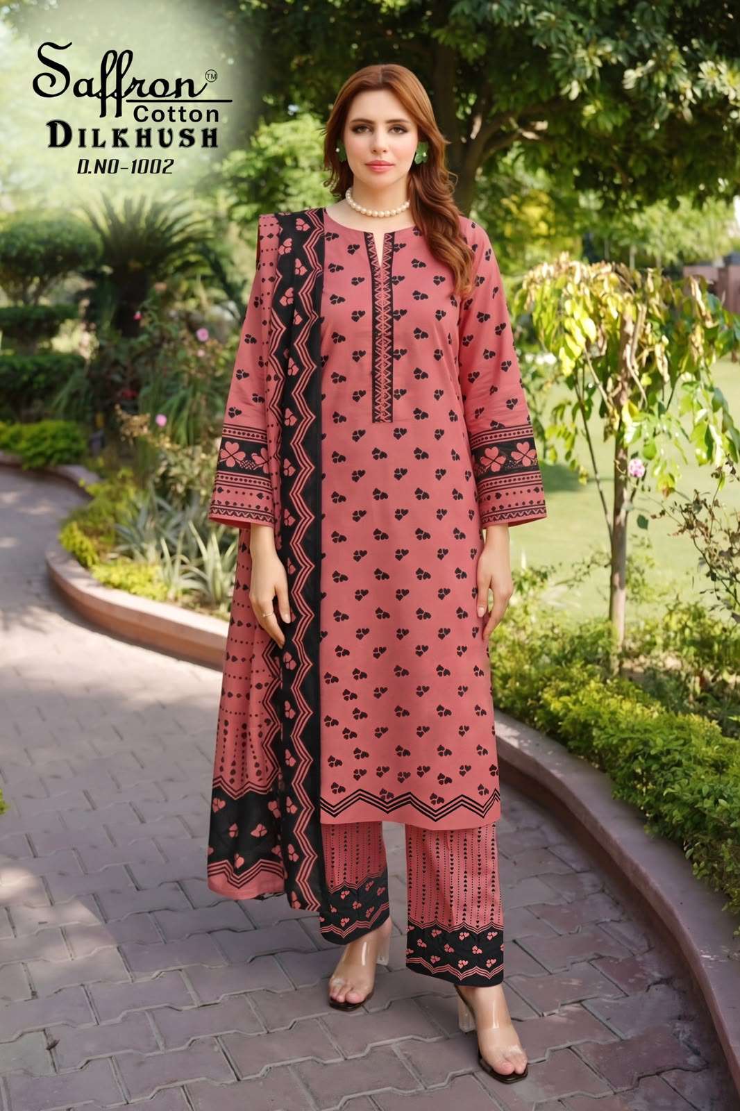 SAFFRON COTTON DILKHUSH COTTON DIGITAL STYLE PRINTS SALWAR SUIT